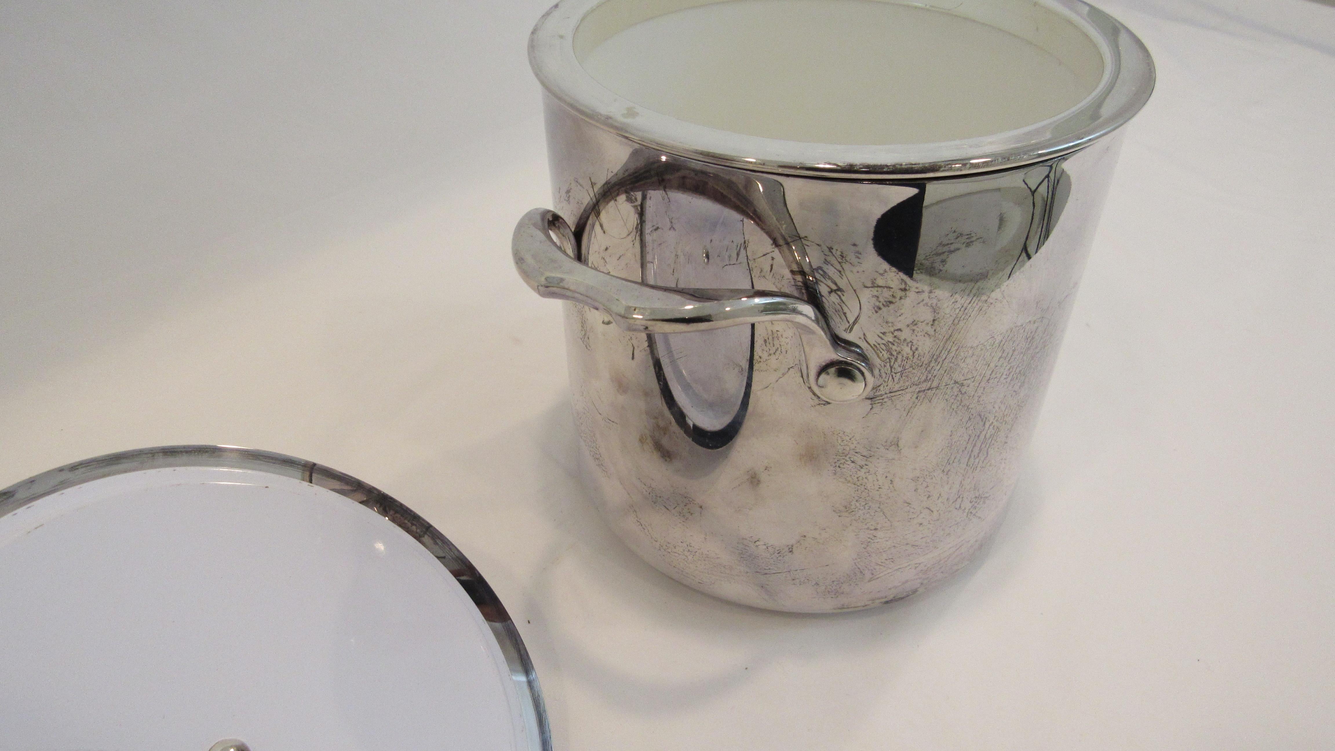 Mid-Century Modern Sheridan Silver Plate Ice Bucket For Sale