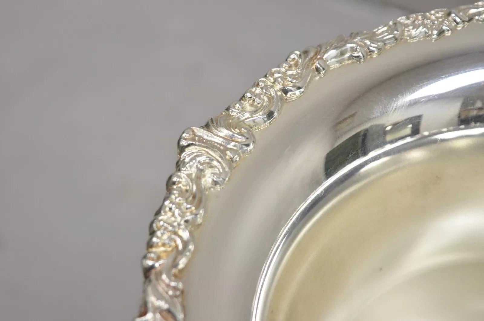 Sheridan Victorian Bulbous Silver Plated Champagne Chiller Ice Bucket Engraved In Good Condition For Sale In Philadelphia, PA