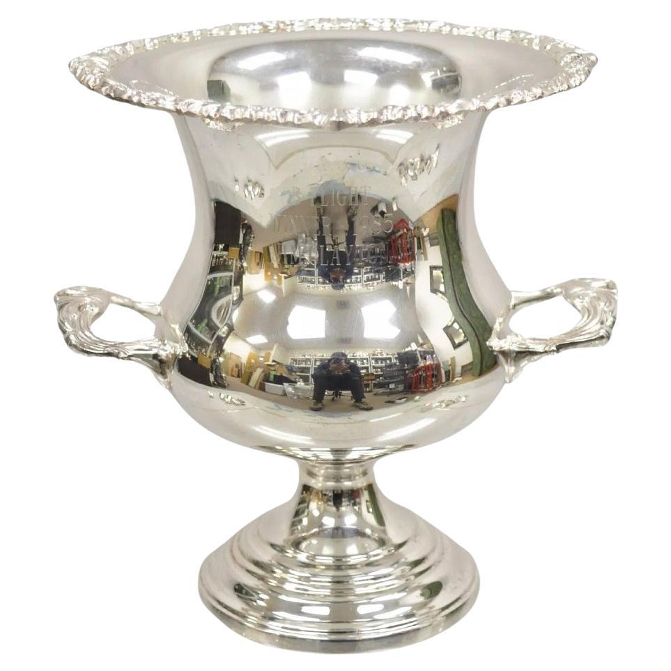 Sheridan Victorian Bulbous Silver Plated Champagne Chiller Ice Bucket Engraved