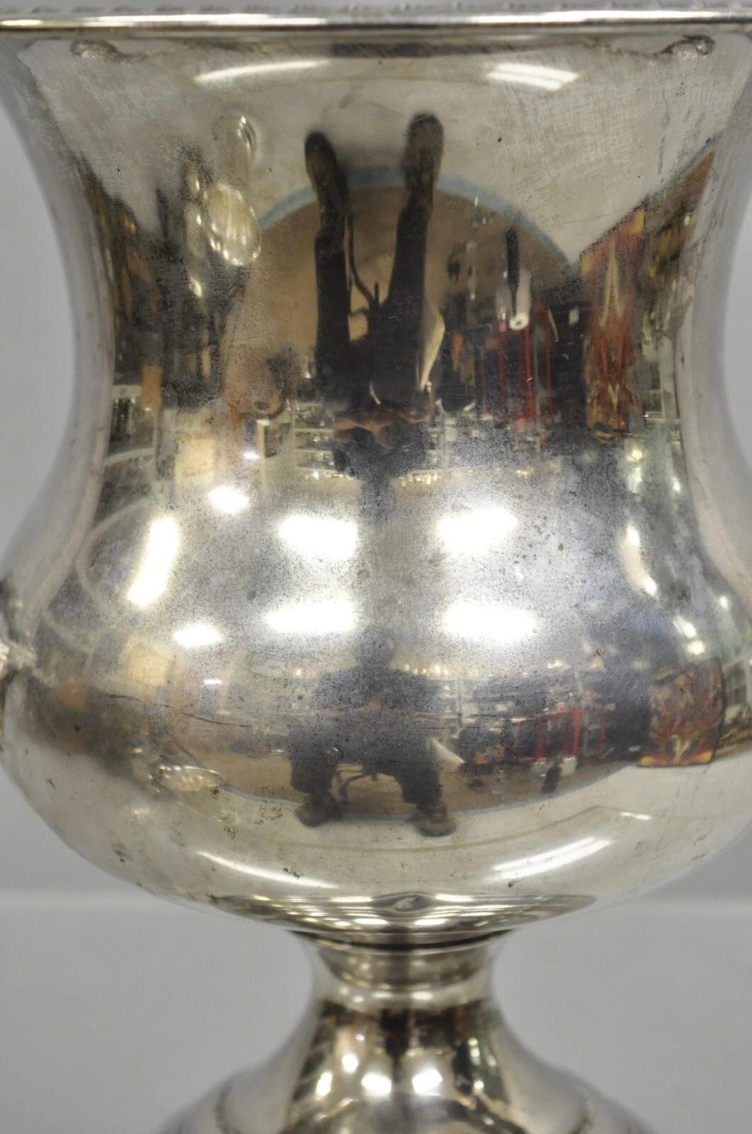 20th Century Sheridan Victorian Bulbous Silver Plated Champagne Chiller Wine Ice Bucket For Sale