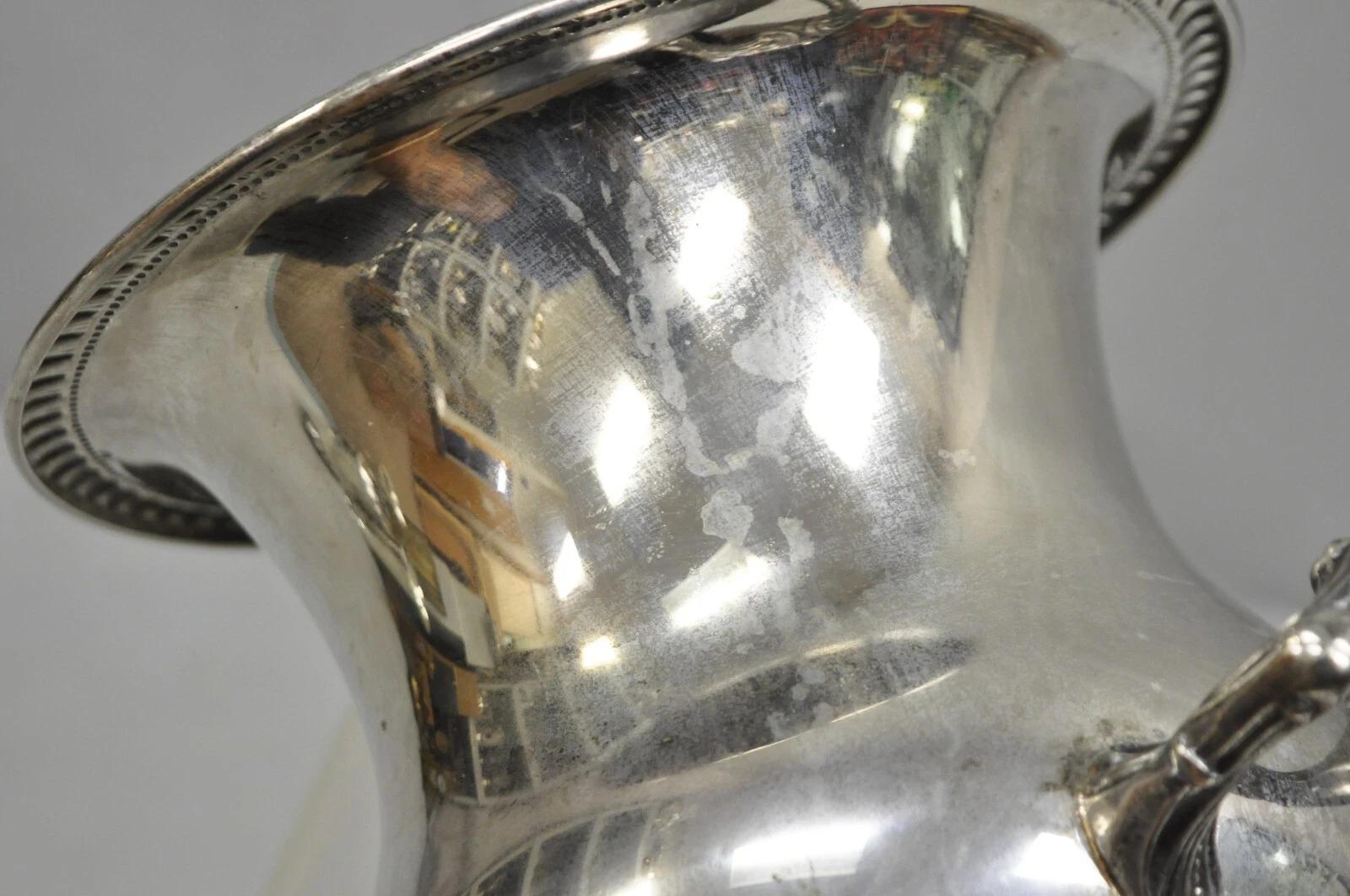 Sheridan Victorian Bulbous Silver Plated Champagne Chiller Wine Ice Bucket For Sale 2