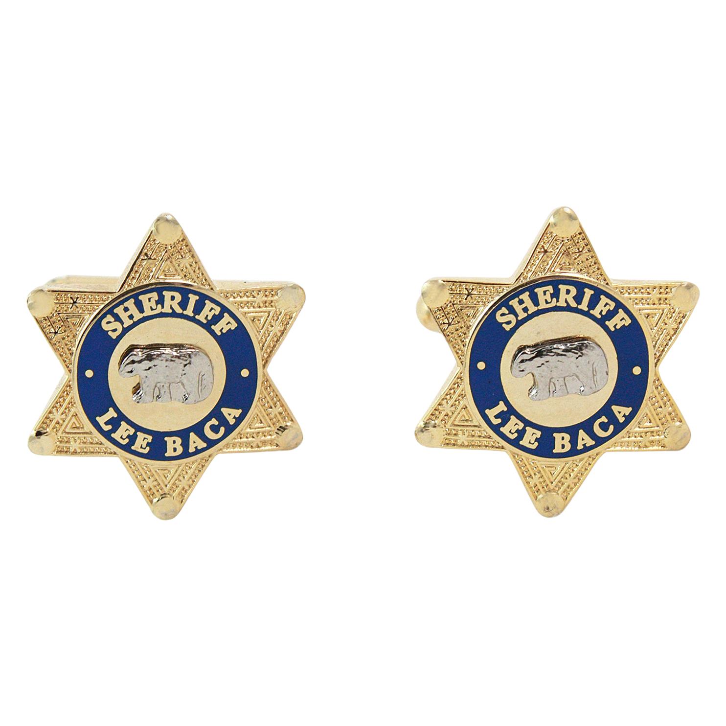 Sheriff LEE BACA Gold Tone Metal Star Cufflinks