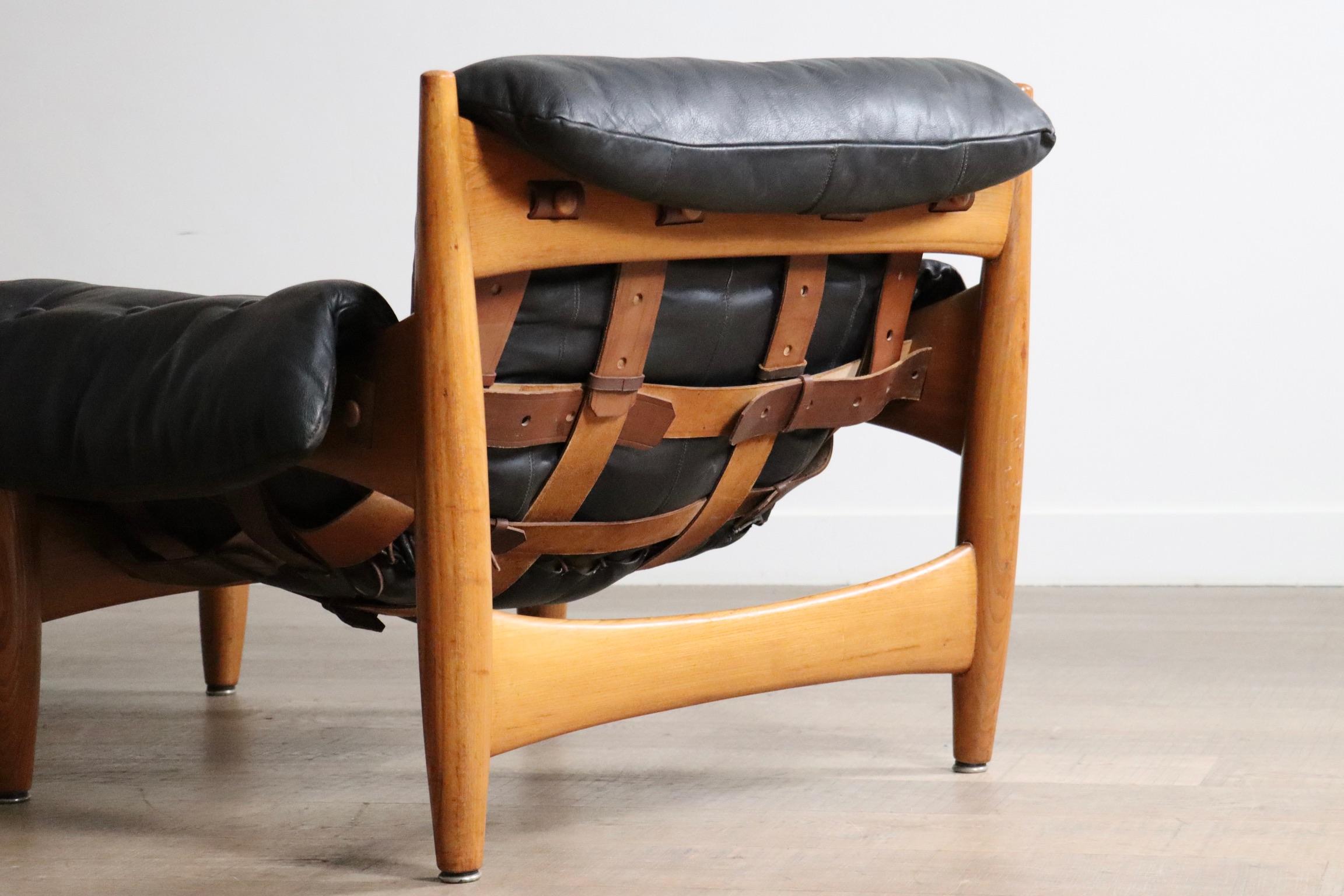 Chaise longue Sheriff avec ottomane de Sergio Rodrigues pour Isa Bergamo, années 1960 en vente 5