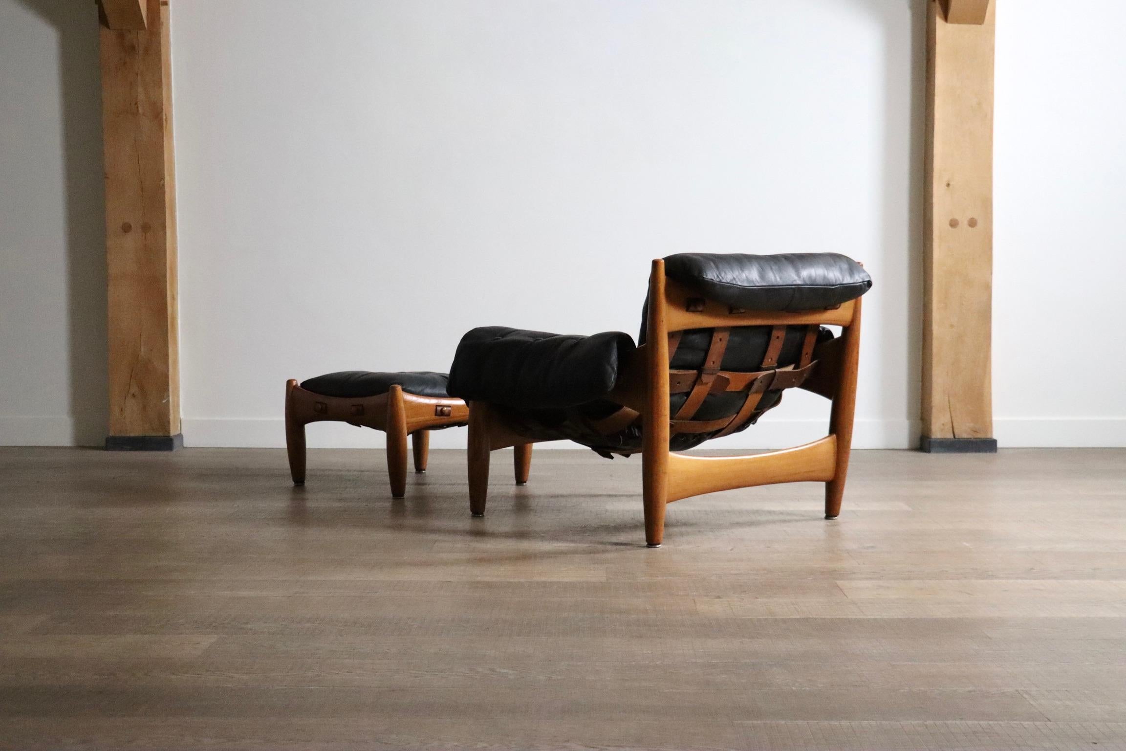 Chaise longue Sheriff avec ottomane de Sergio Rodrigues pour Isa Bergamo, années 1960 en vente 6