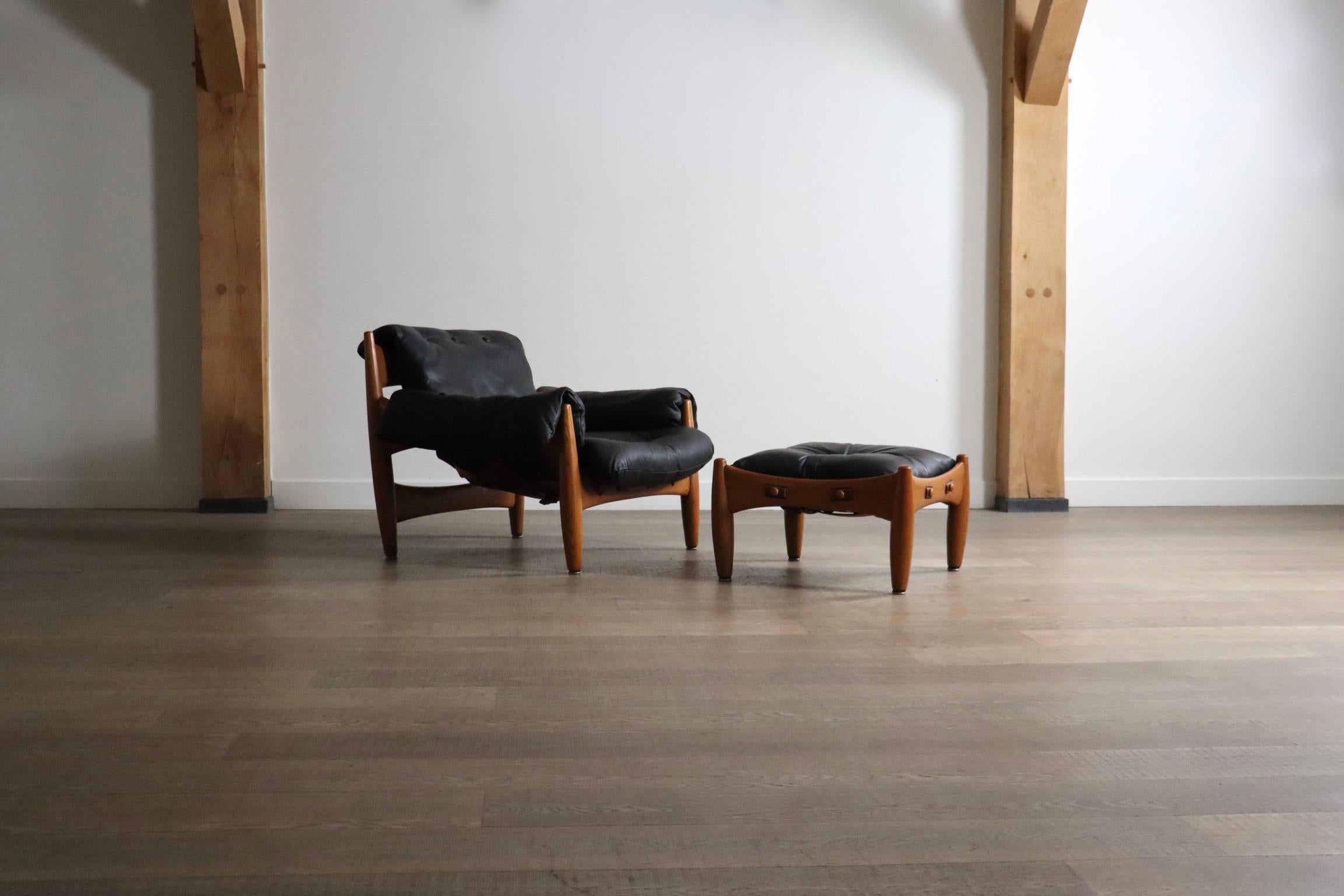 Chaise longue Sheriff avec ottomane de Sergio Rodrigues pour Isa Bergamo, années 1960 en vente 9