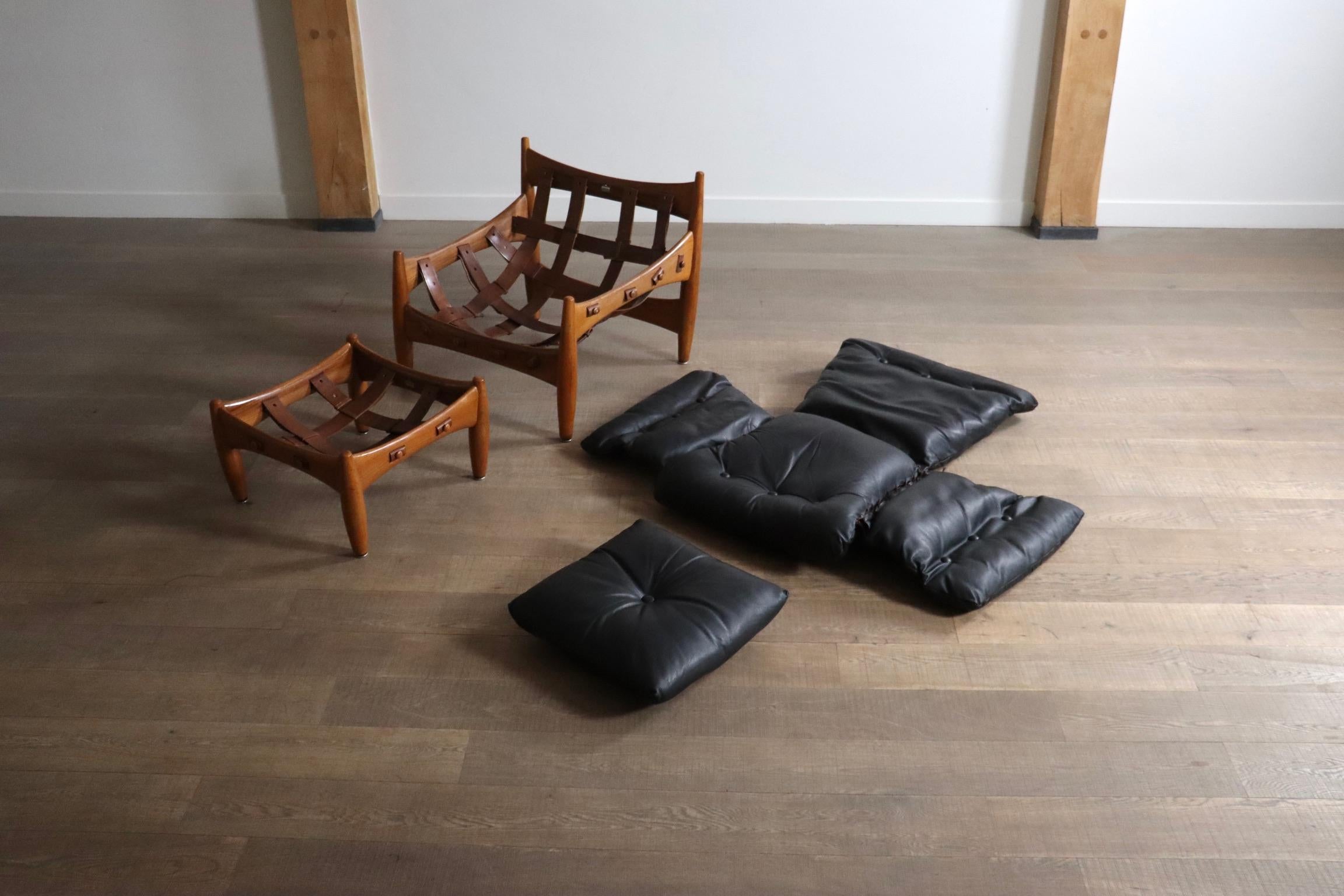 Chaise longue Sheriff avec ottomane de Sergio Rodrigues pour Isa Bergamo, années 1960 en vente 10