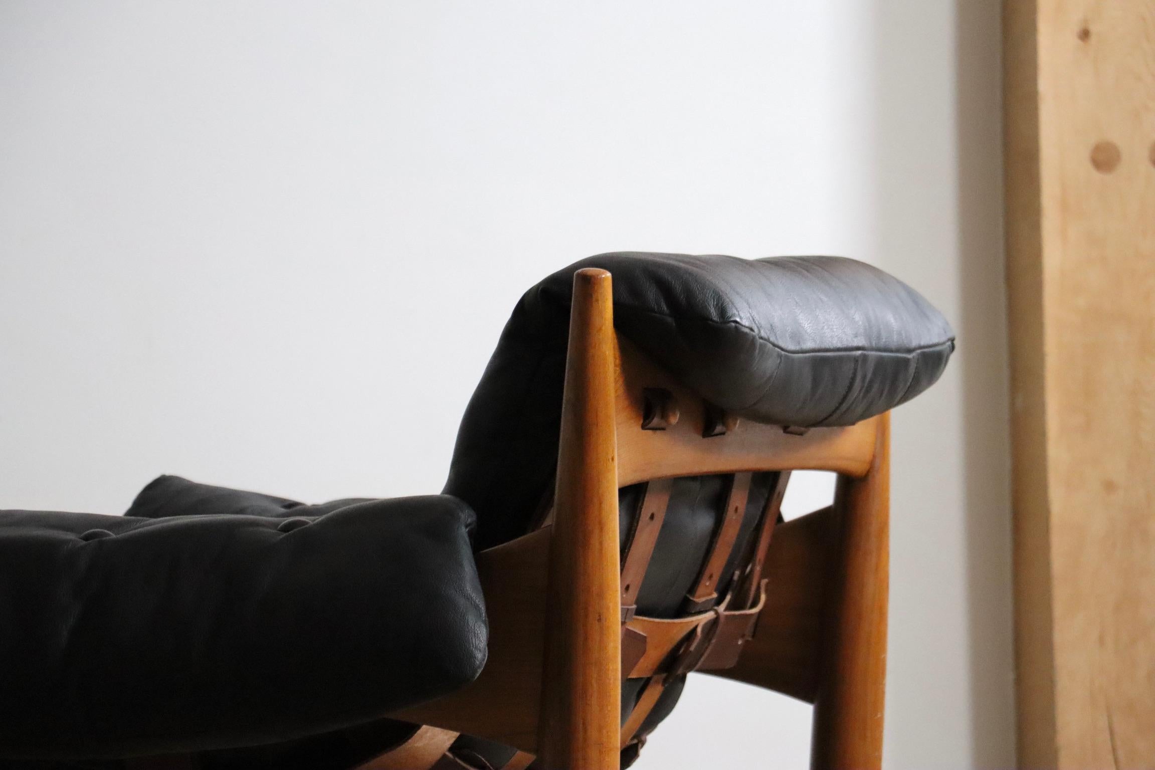 Chaise longue Sheriff avec ottomane de Sergio Rodrigues pour Isa Bergamo, années 1960 en vente 4