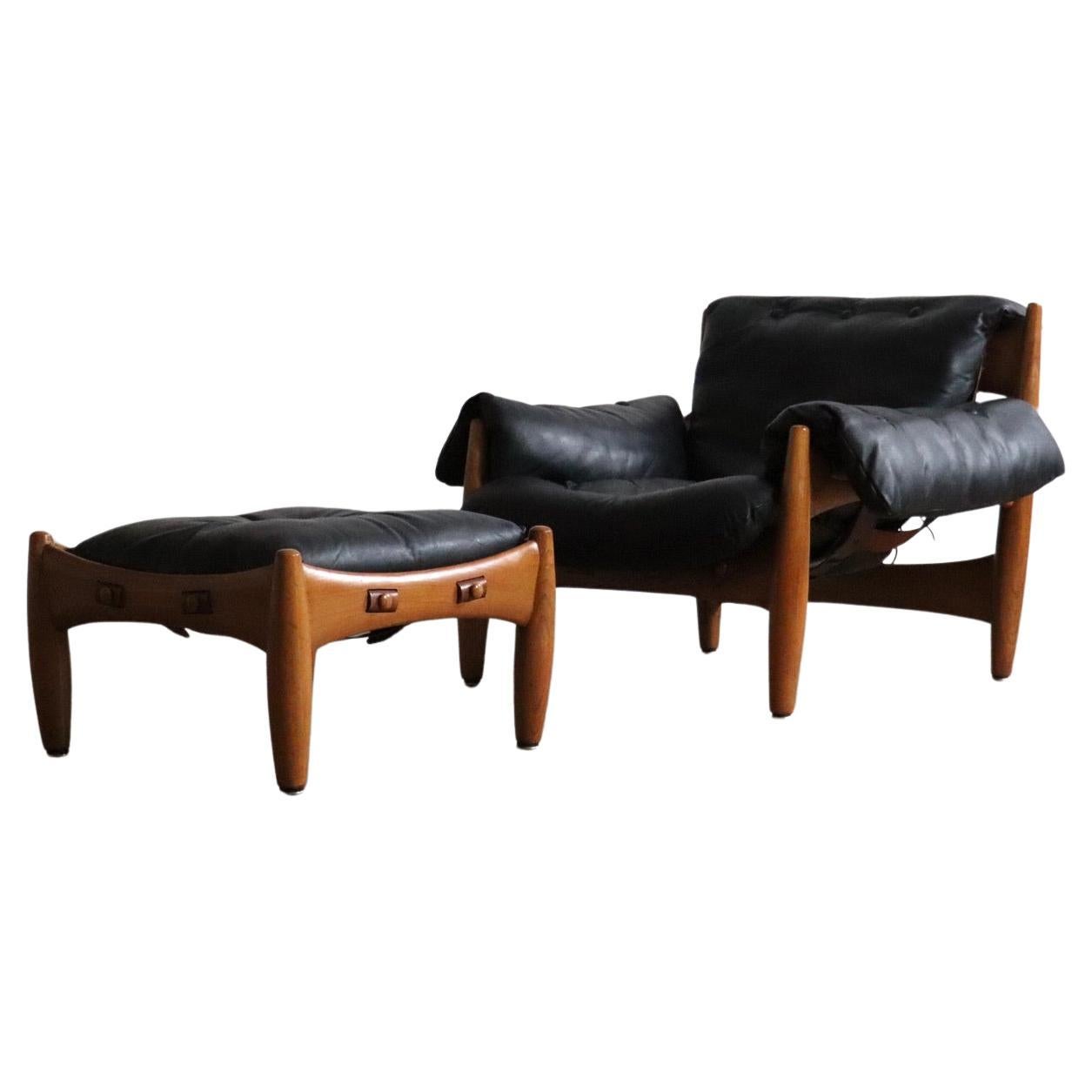 Sheriff Lounge Chair with ottoman by Sergio Rodrigues for Isa Bergamo 1960s
