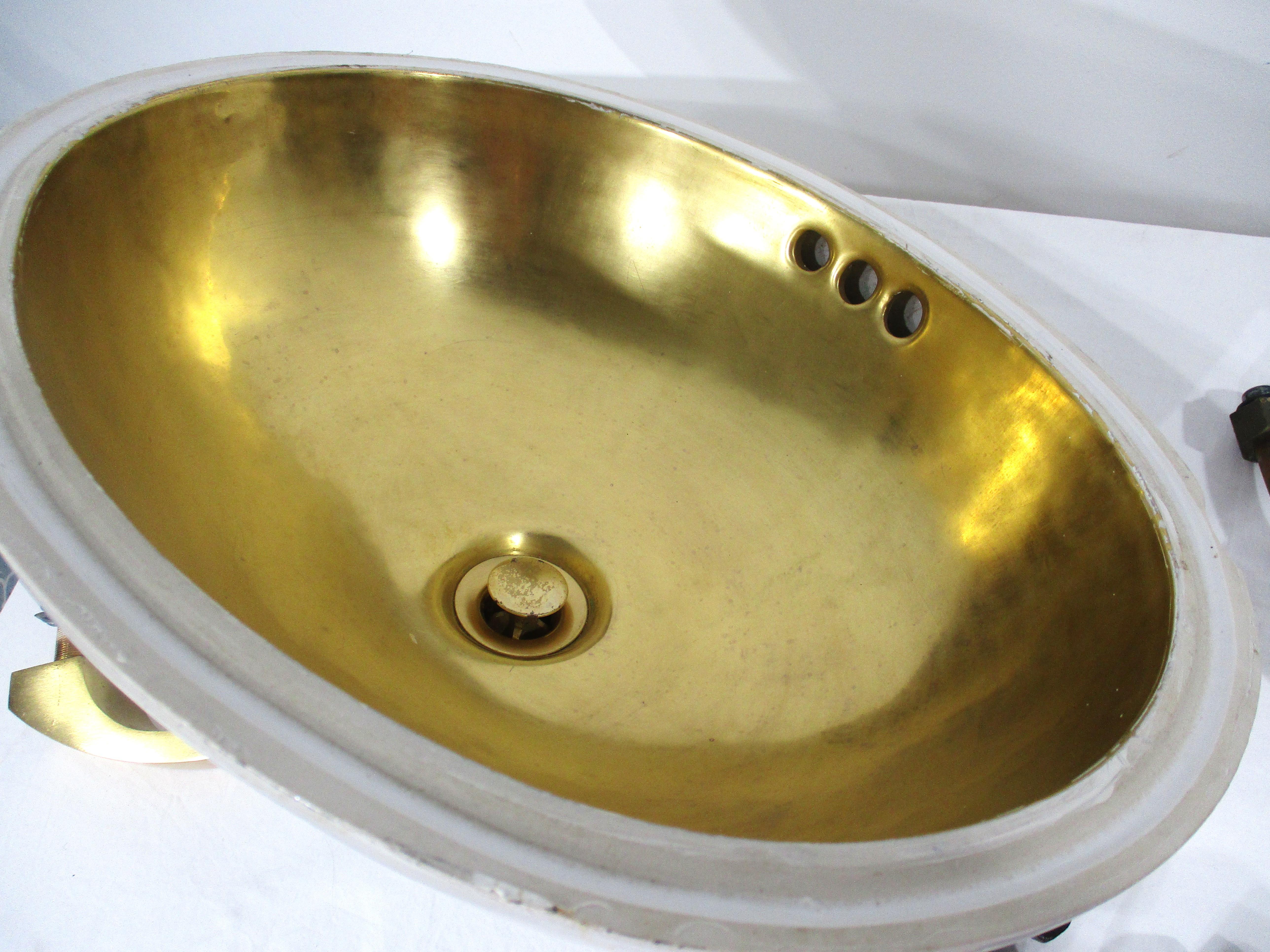 Sherle Wagner Attributed Vintage Bathroom Sink and Fixtures    For Sale 4
