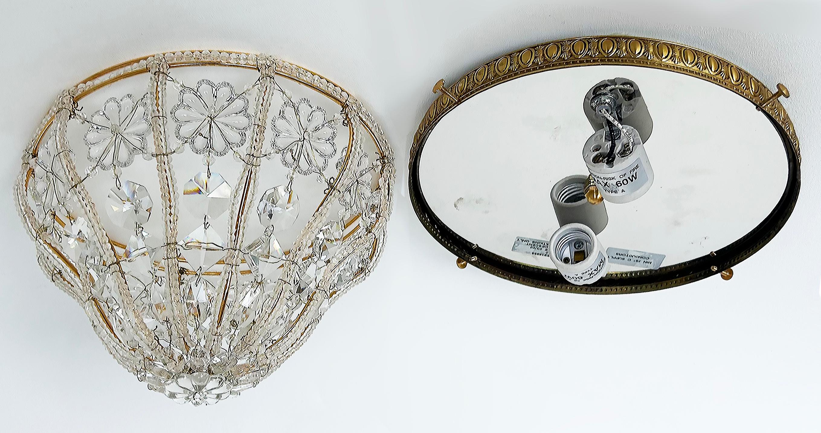 Sherle Wagner Flush Mount Crystal Beaded Lighting Fixture 5