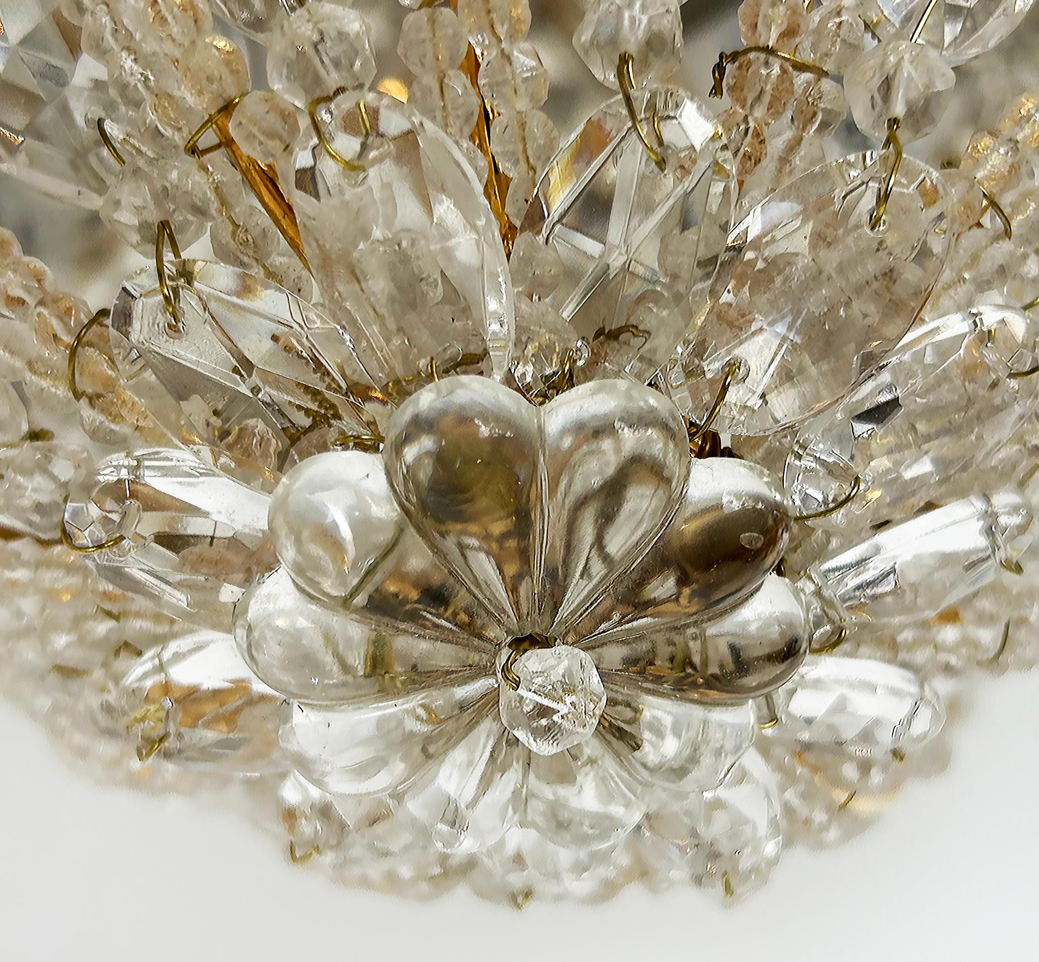 Sherle Wagner Flush Mount Crystal Beaded Lighting Fixture In Good Condition In Miami, FL