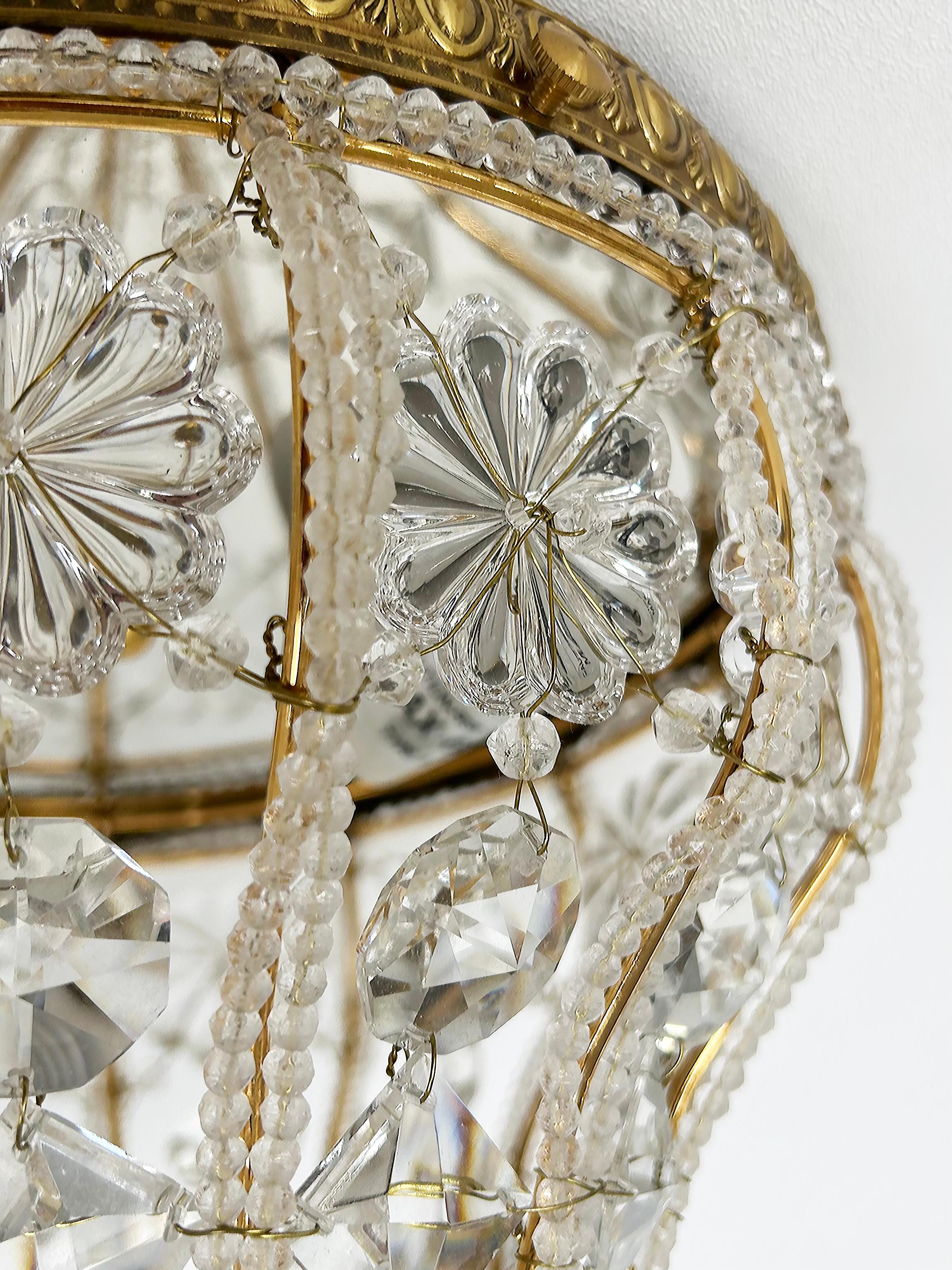 Sherle Wagner Flush Mount Crystal Beaded Lighting Fixture 2