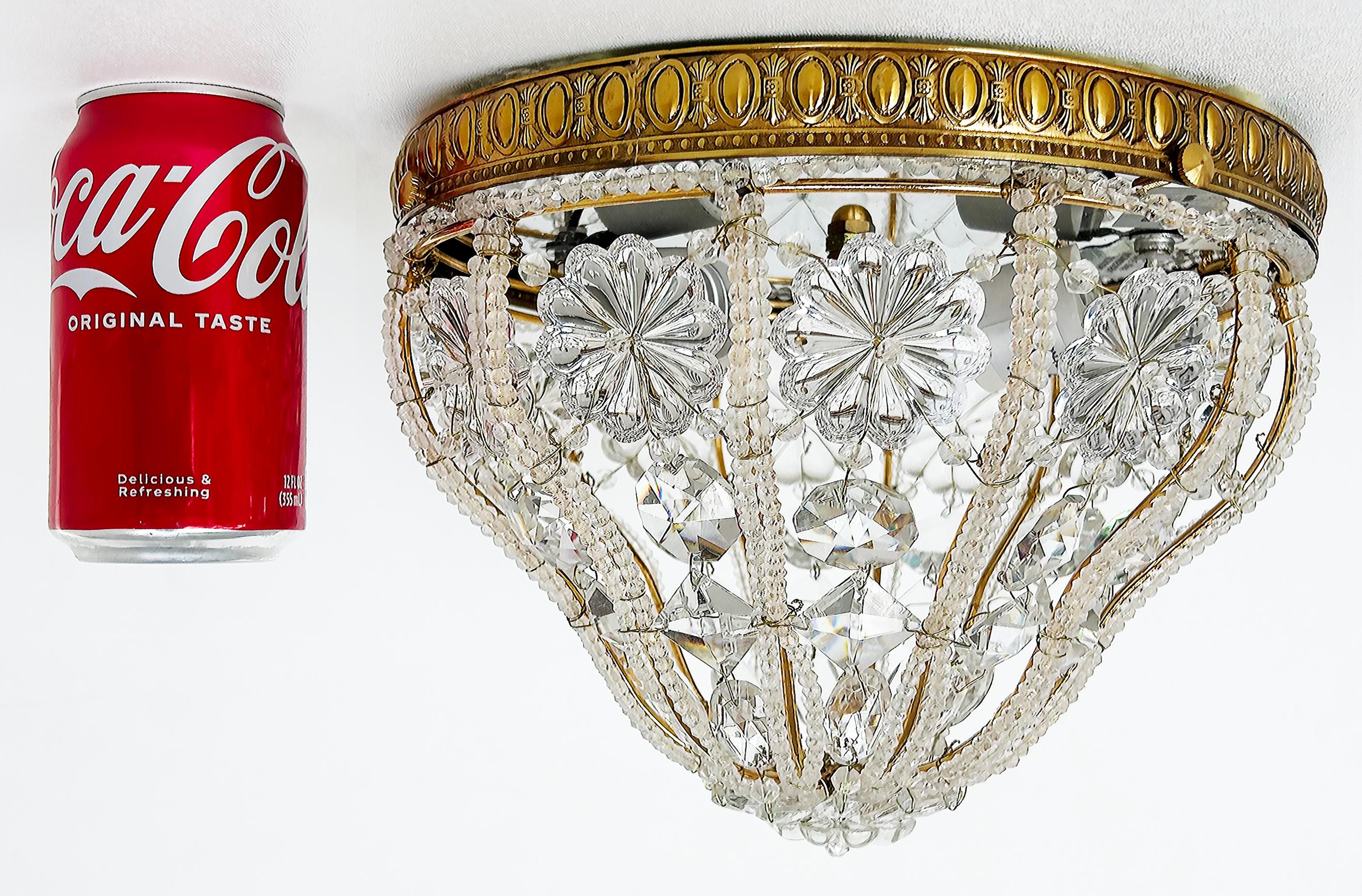 Sherle Wagner Flush Mount Crystal Beaded Lighting Fixture 3