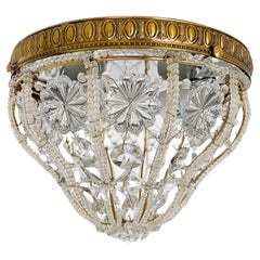 Sherle Wagner Flush Mount Crystal Beaded Lighting Fixture