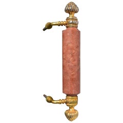Vintage Sherle Wagner Gold Brown Pink Stone Onyx Bar Door or Cabinet Pull Hardware