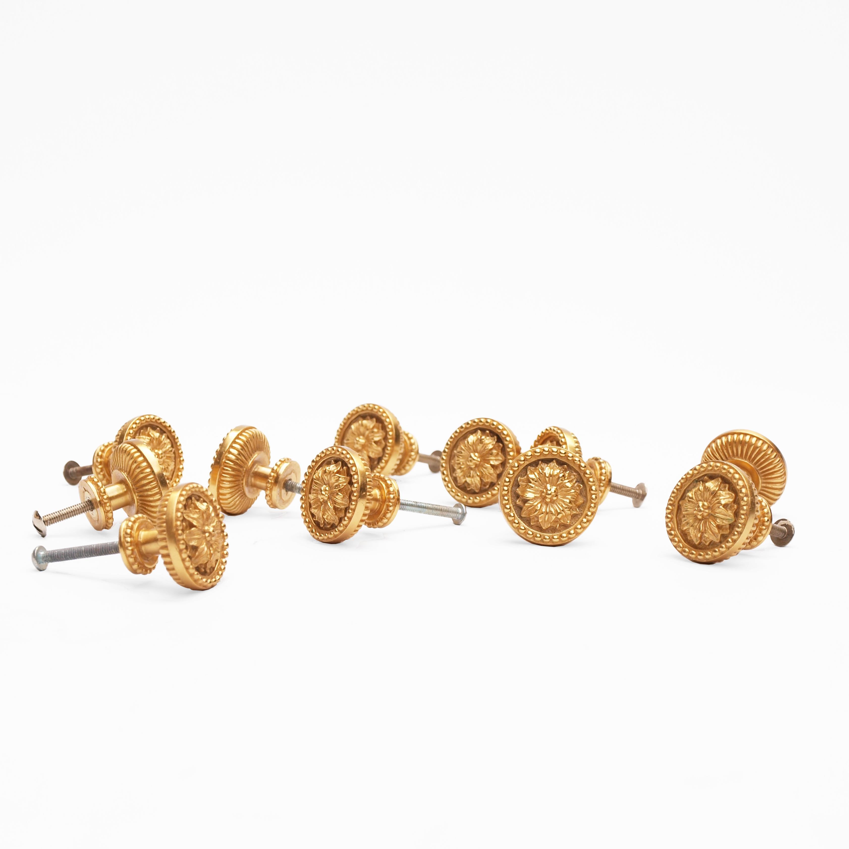 20th Century Sherle Wagner Gold Cabinet or Drawer Knobs