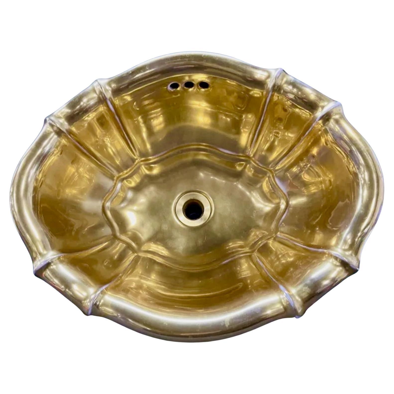 Sherle Wagner Gold Porcelain Sink 1