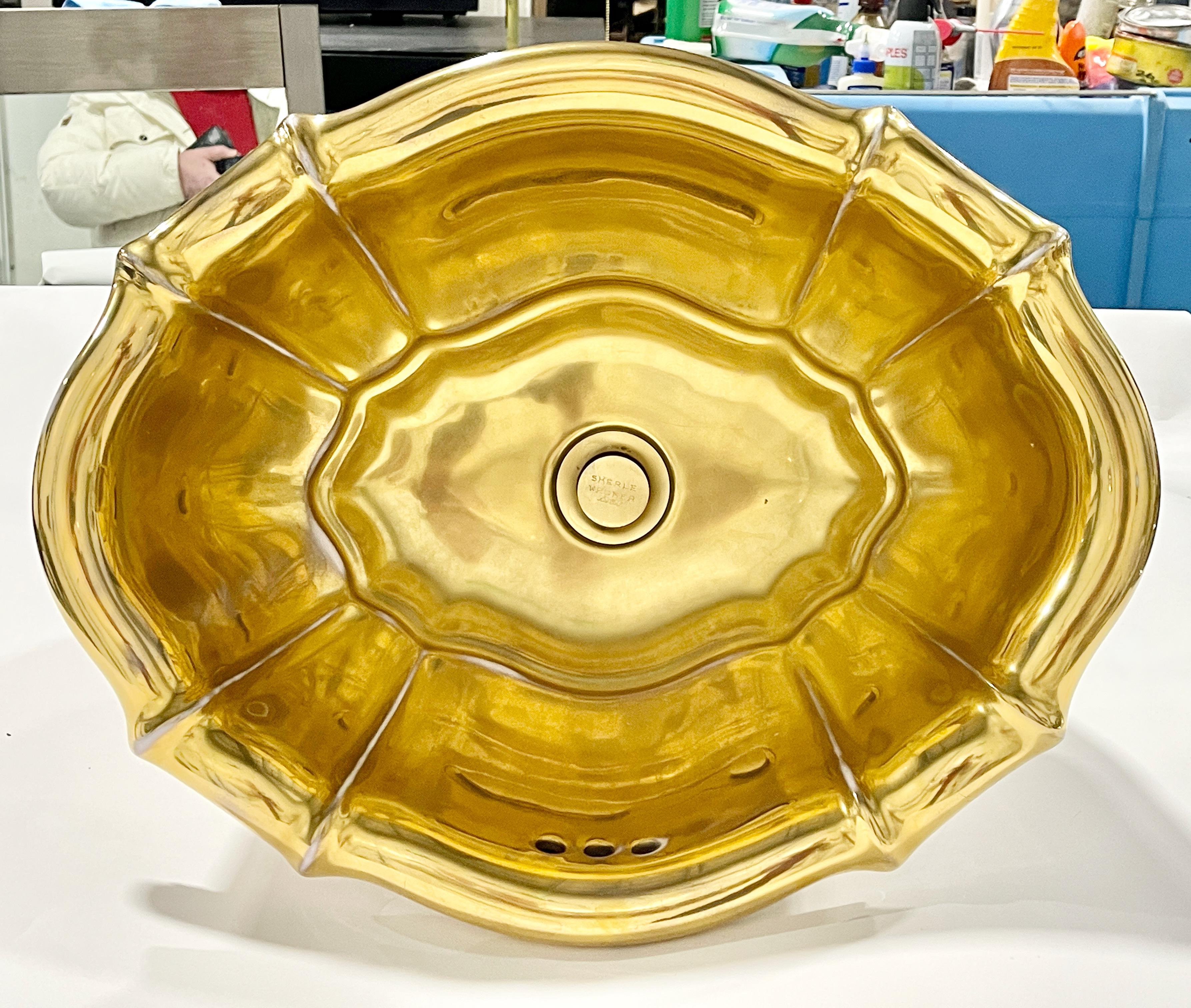 Sherle Wagner Gold Porcelain Sink 2