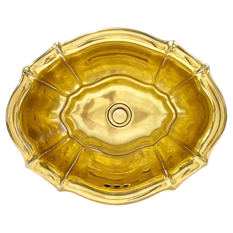Sherle Wagner Gold Porcelain Sink For Sale at 1stDibs