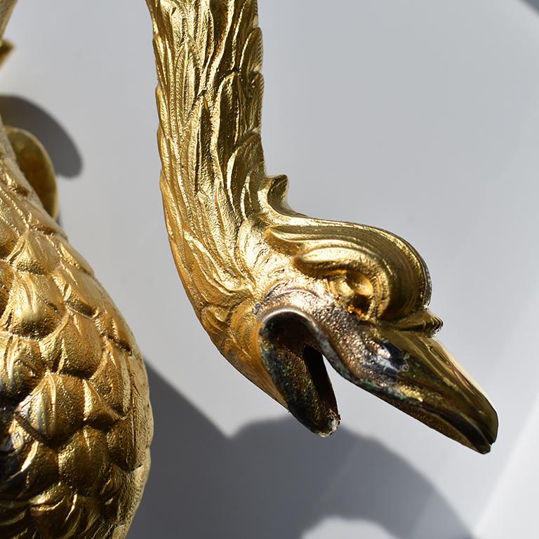 North American Sherle Wagner Gold Swan Wall Mount Faucet, circa 1970s