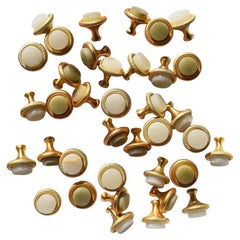Sherle Wagner Green Cream Onyx Round Knurled Cabinet Pulls 24k Gold, Set of  38 at 1stDibs | antique drawer pulls