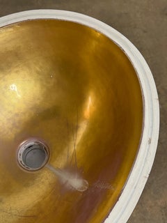 Lavabo Sherle Wagner in porcellana italiana e oro