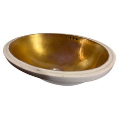 Lavabo Sherle Wagner in porcellana italiana e oro