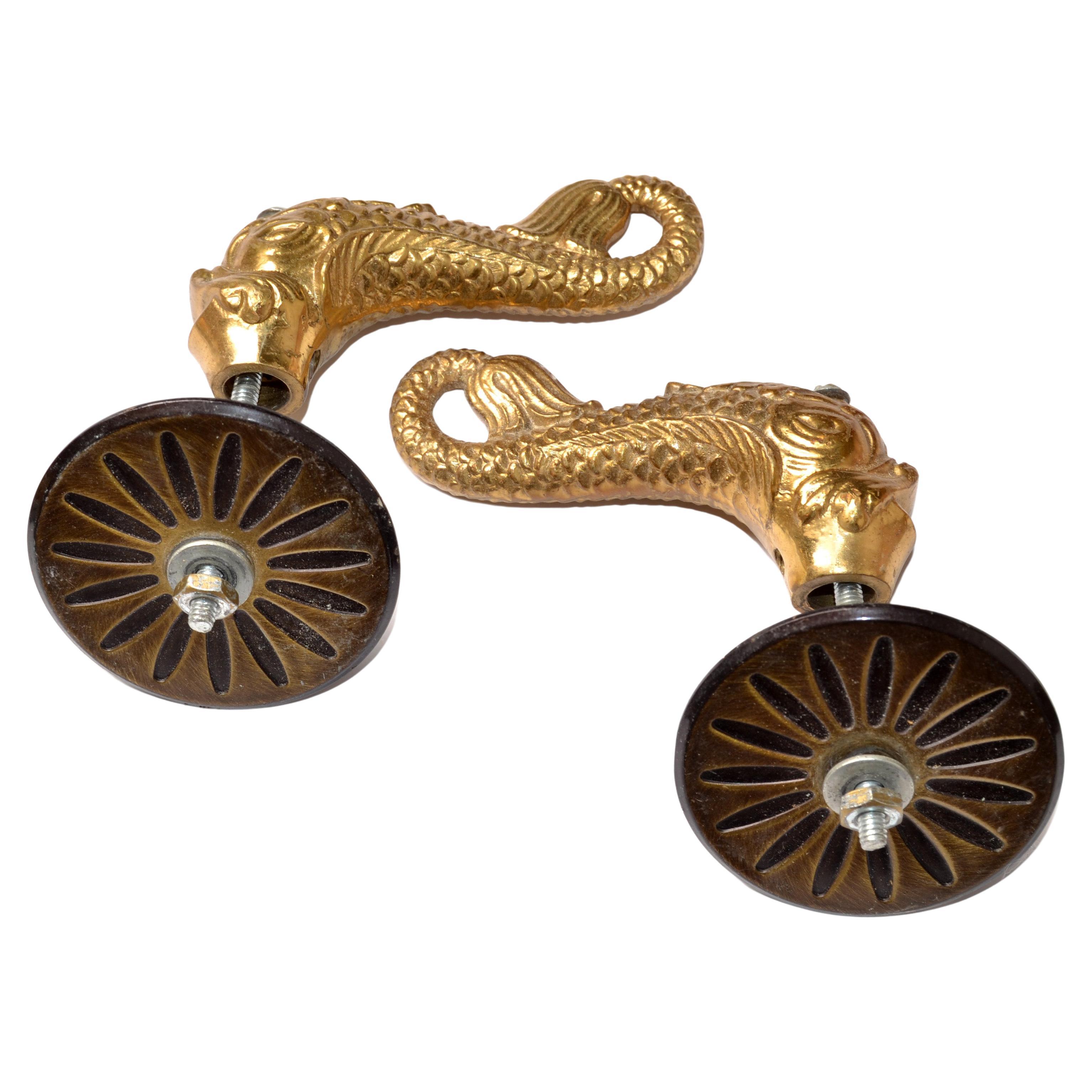 Sherle Wagner Koi Fish 24k Gold Plate Over Brass Door Hardware Pull