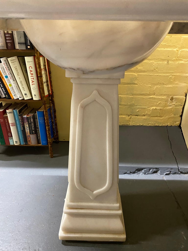Sherle Wagner Marble Pedestal Sink For Sale at 1stDibs