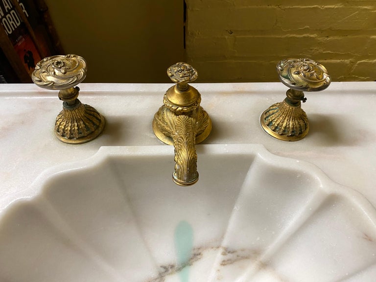 Sherle Wagner Marble Pedestal Sink For Sale at 1stDibs