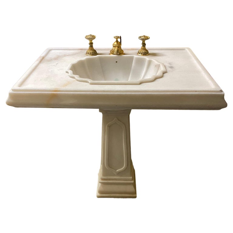 Sherle Wagner Marble Pedestal Sink For Sale at 1stDibs