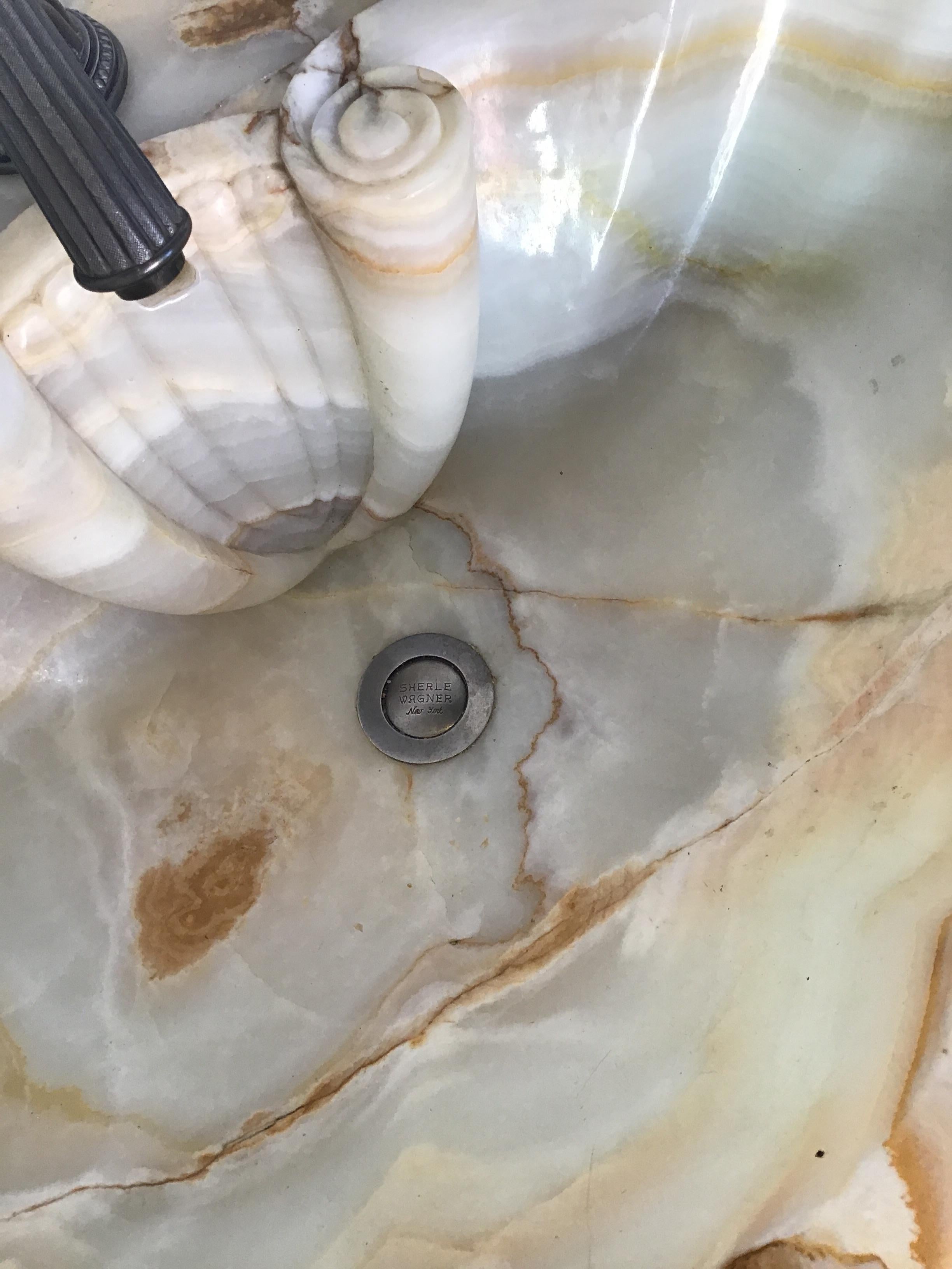 Sherle Wagner Onyx Pedestal Sink 4