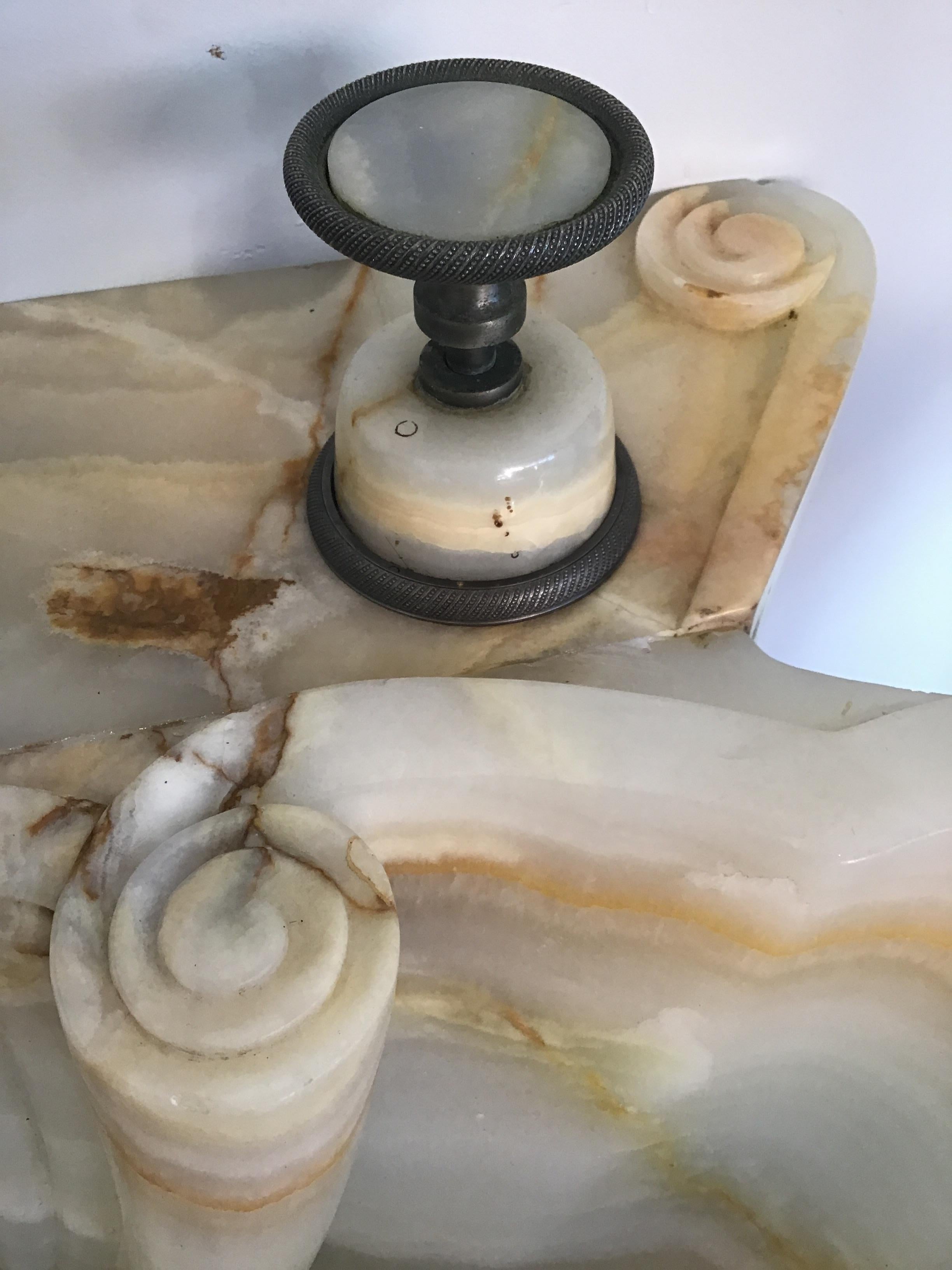Sherle Wagner Onyx Pedestal Sink 8