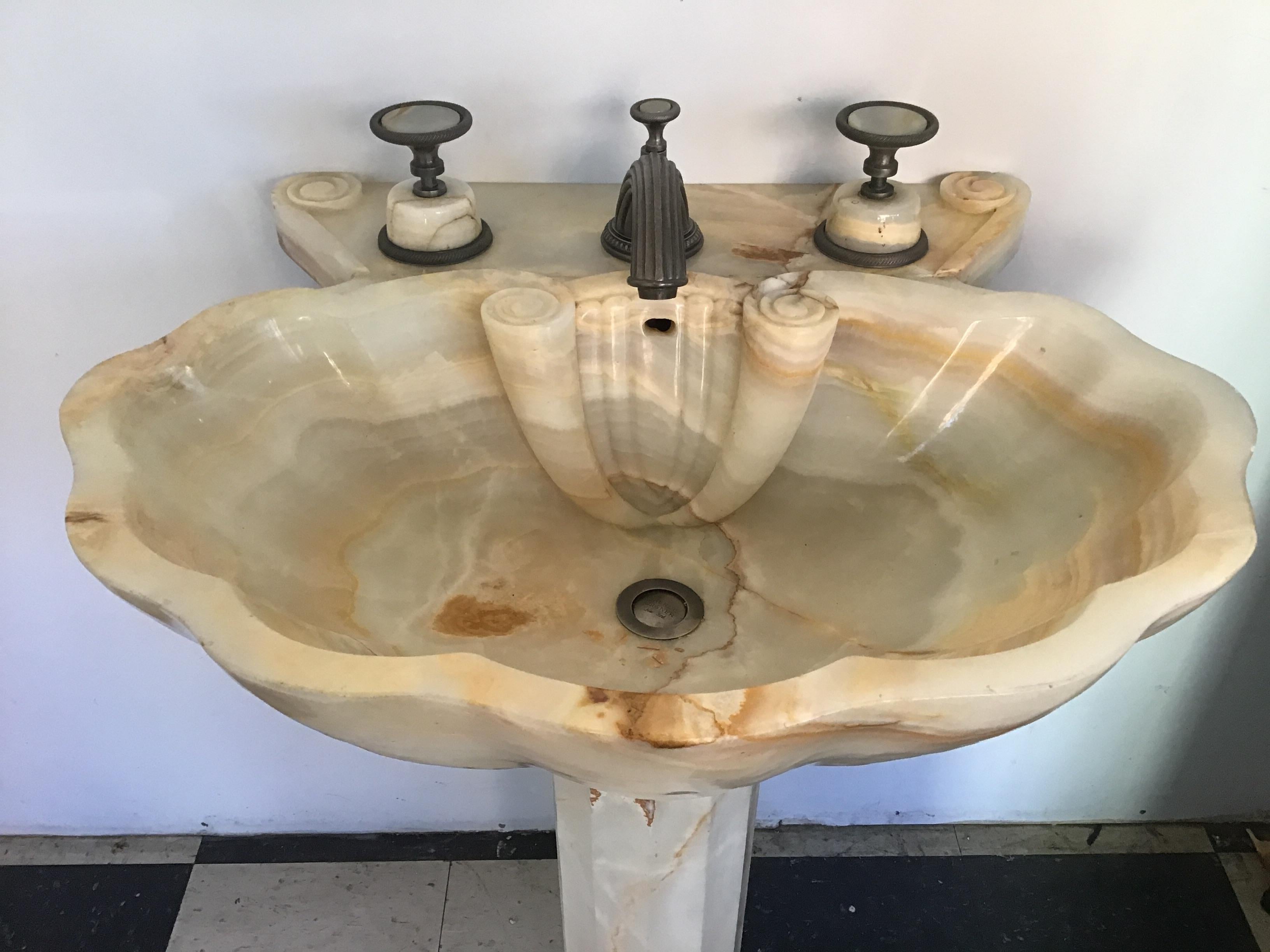 sherle wagner pedestal sink