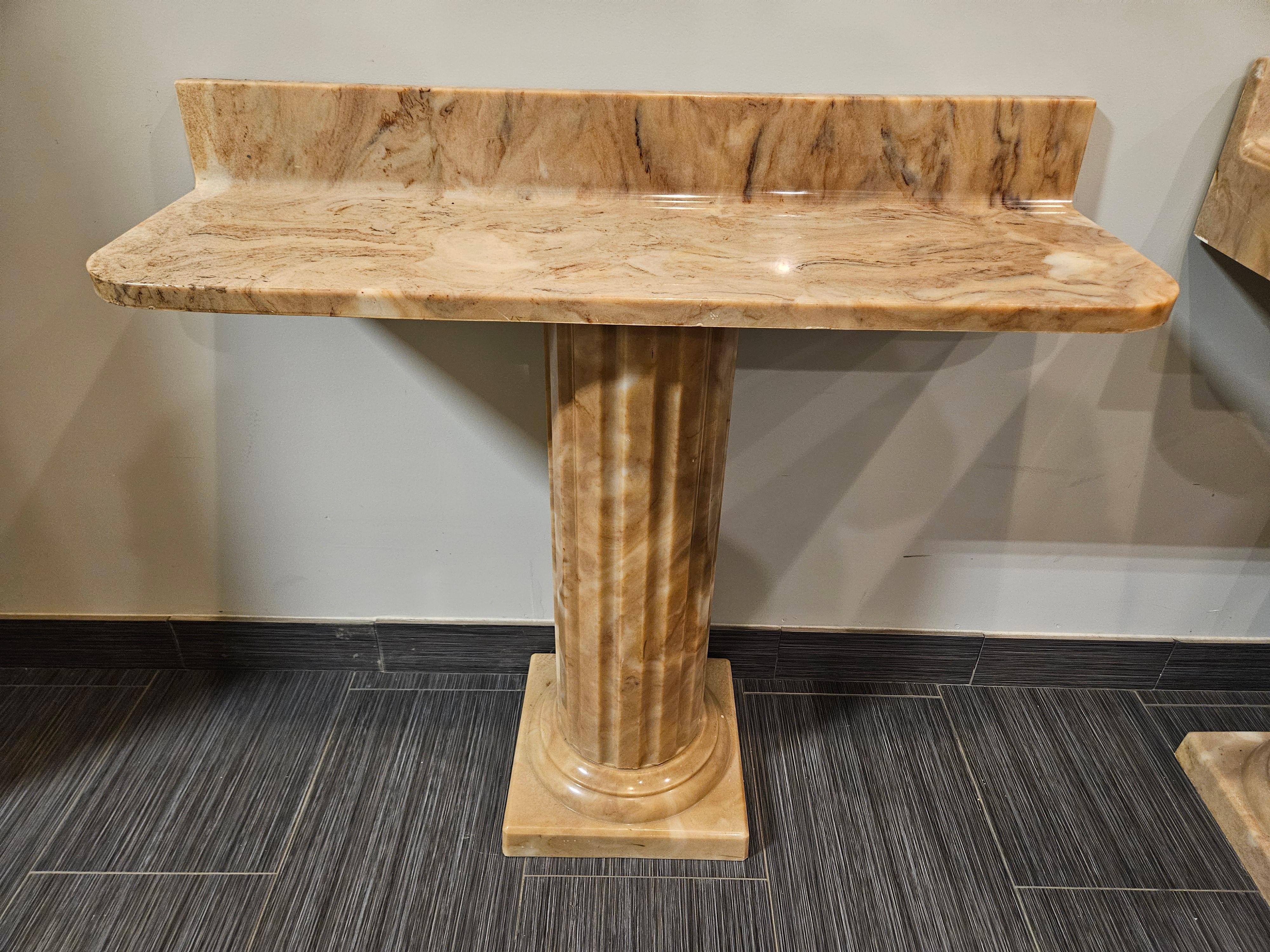 Sherle Wagner Onyx Single Column Console For Sale 1