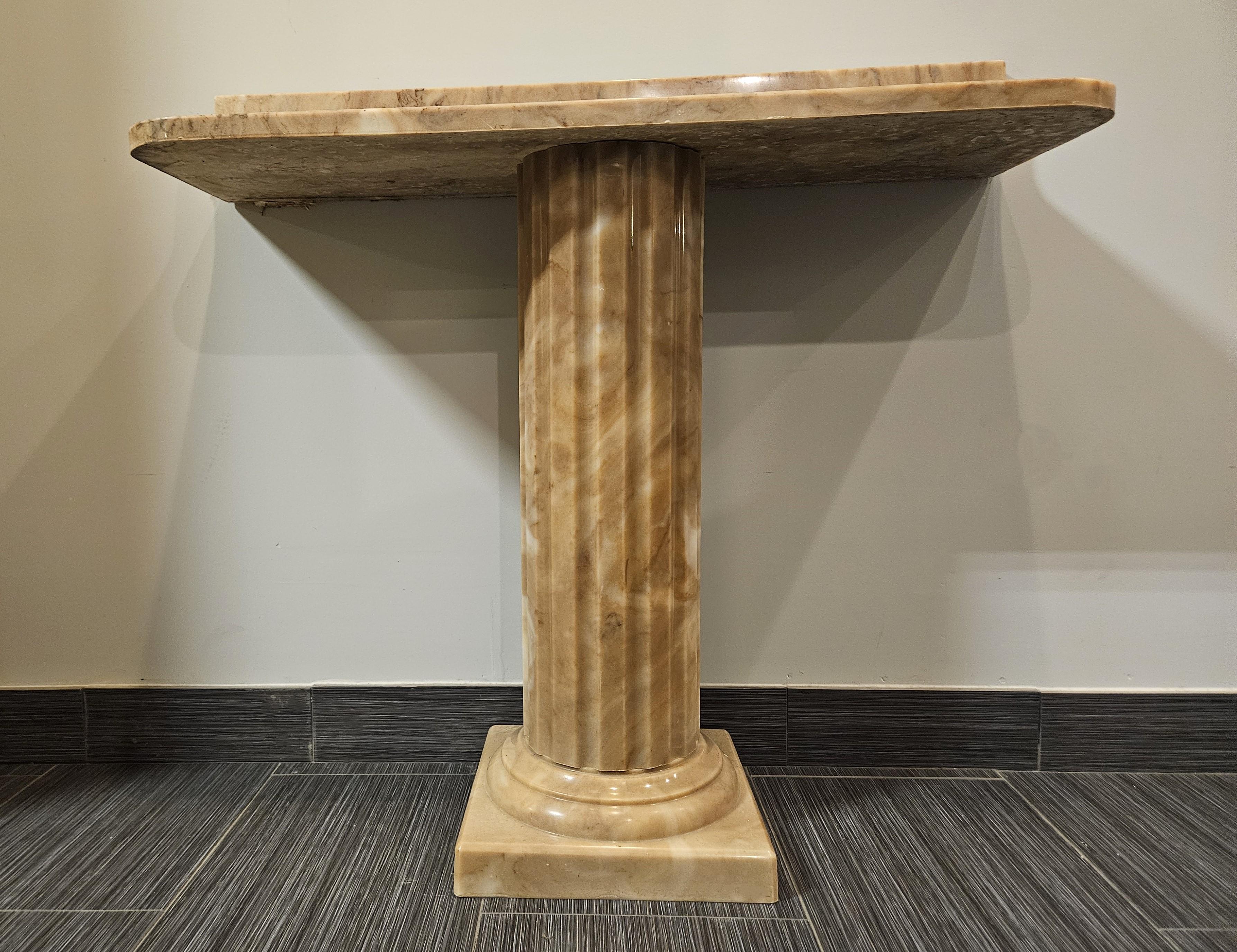 Sherle Wagner Onyx Single Column Console For Sale 2