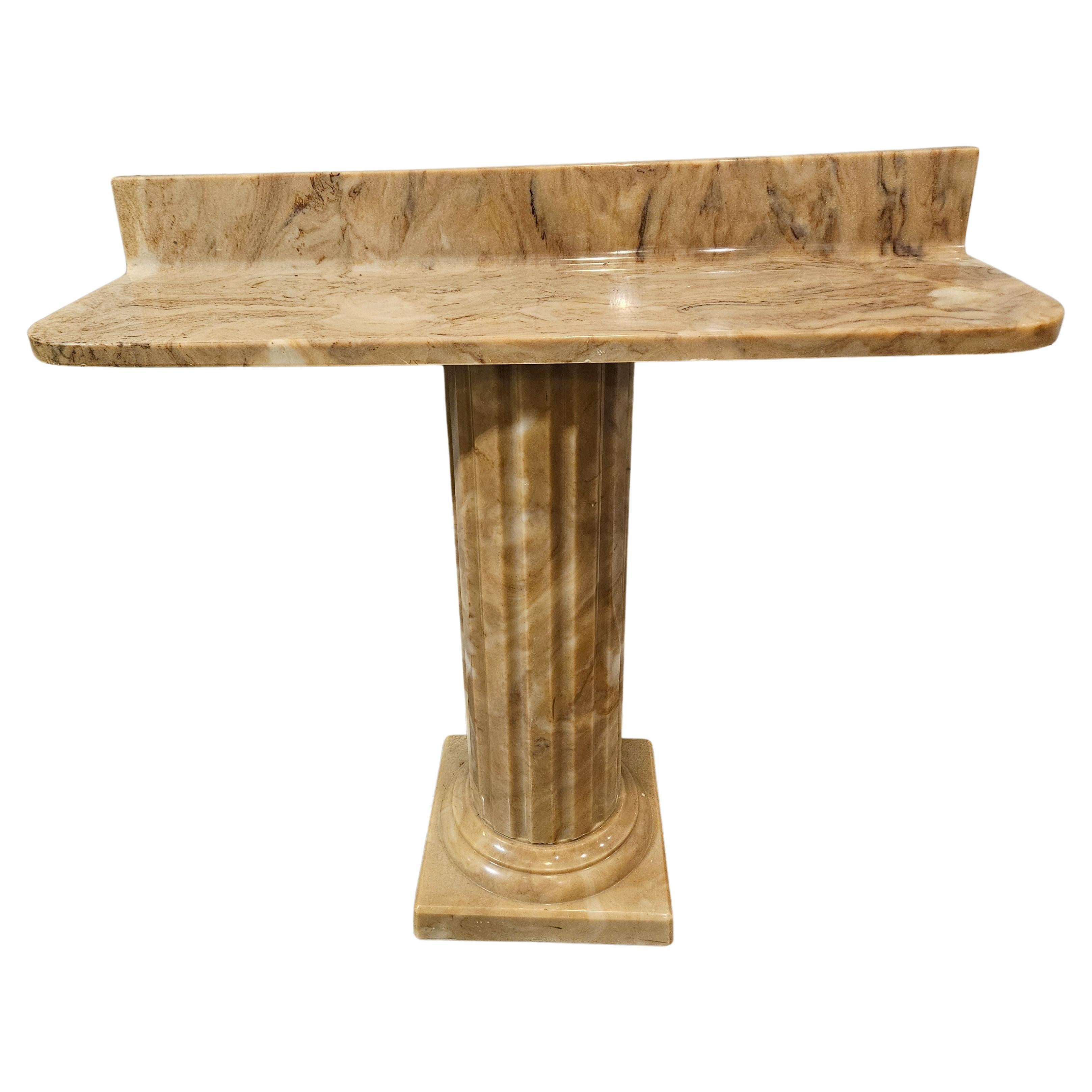 Sherle Wagner Onyx Single Column Console For Sale
