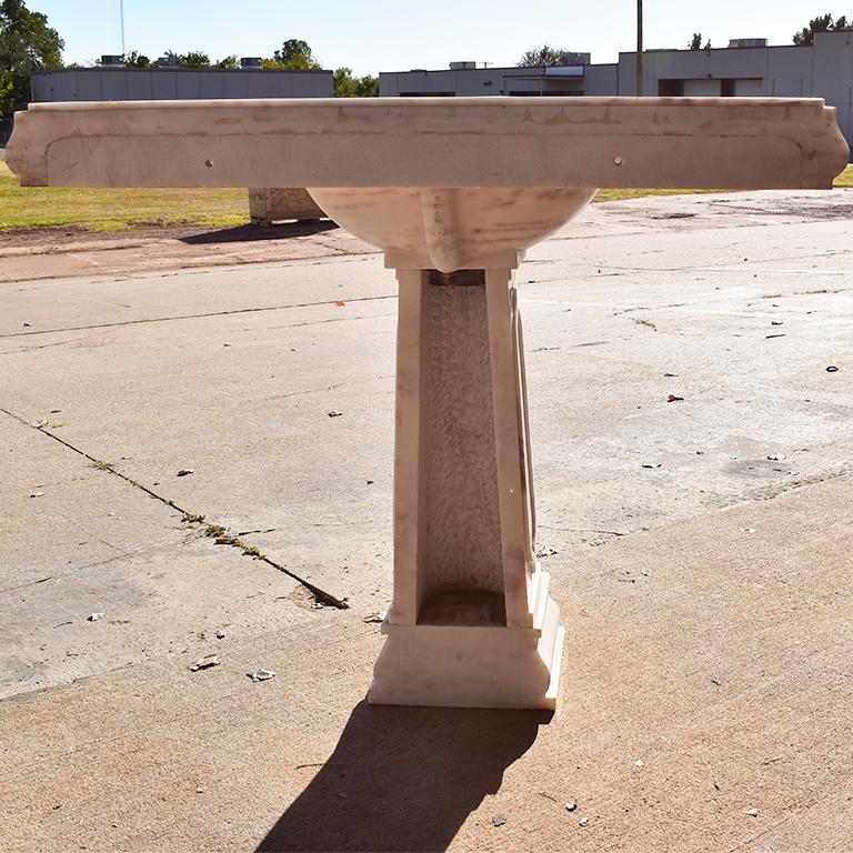 Sherle Wagner Pink Marble Georgian Pedestal Sink in Rose Aurora Marble 1