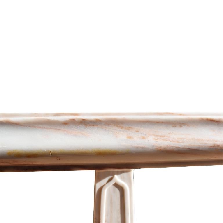 Stone Sherle Wagner Pink Marble Georgian Pedestal Sink in Rose Aurora Marble