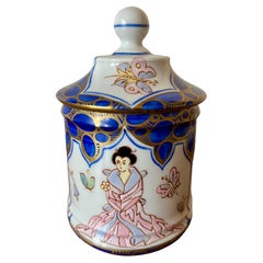 Sherle Wagner Porcelain Chinoiserie Lidded Jar Italy