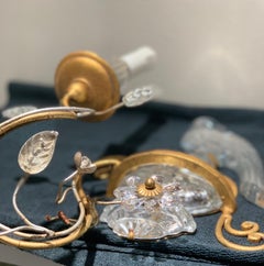 Sherle Wagner Bergkristall-Kandelaber-Vogel-Wandleuchter aus 24 Karat Gold, Italien