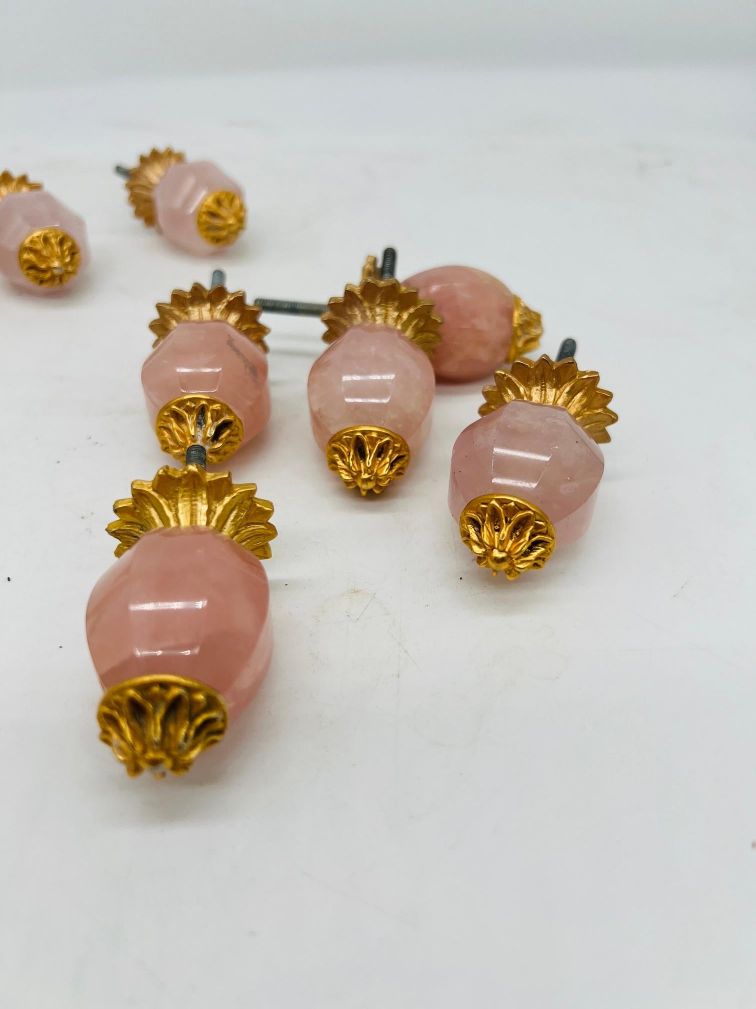 Meuble de rangement ou nœud de tiroir Sherle Wagner « Renaissance » en quartz rose - 10 disponibles Bon état - En vente à Atlanta, GA