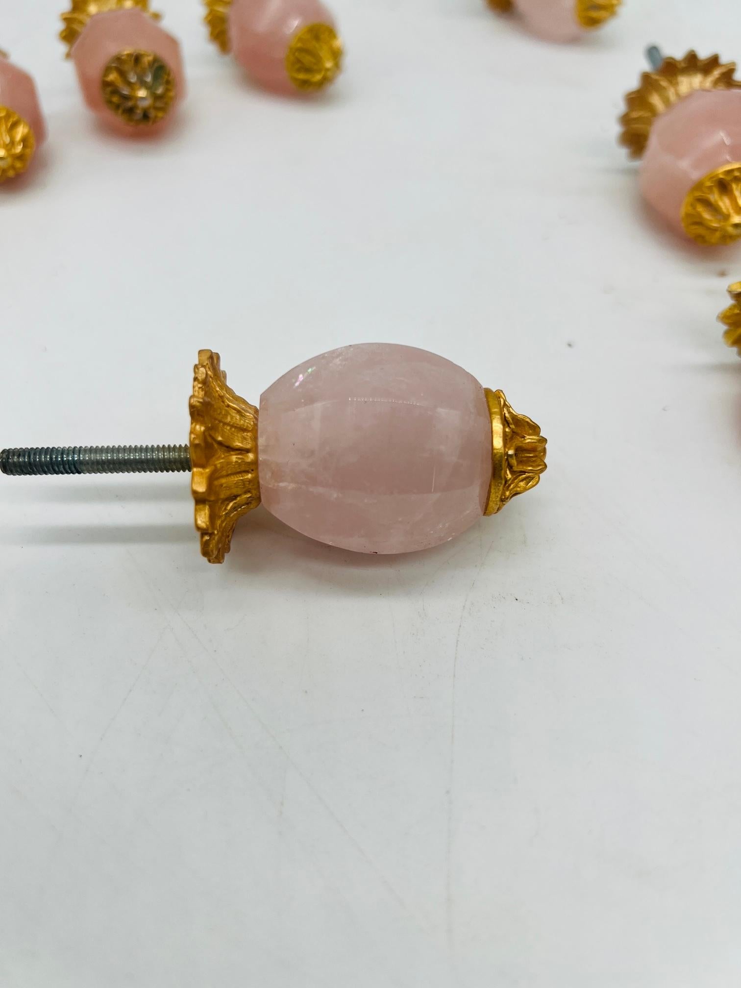 20ième siècle Meuble de rangement ou nœud de tiroir Sherle Wagner « Renaissance » en quartz rose - 10 disponibles en vente