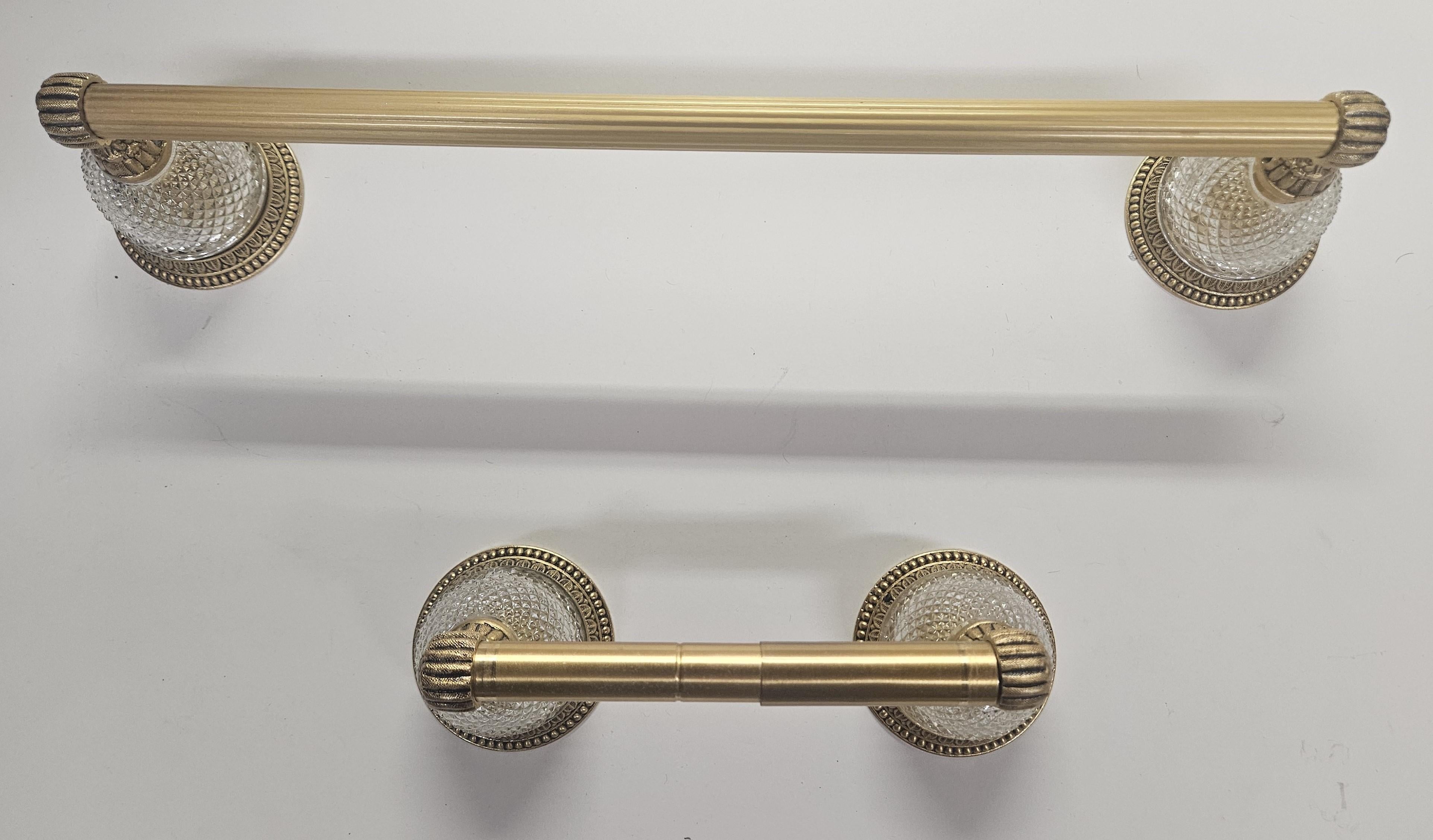 Sherle Wagner Towel Bars and Toilet Paper Holder For Sale