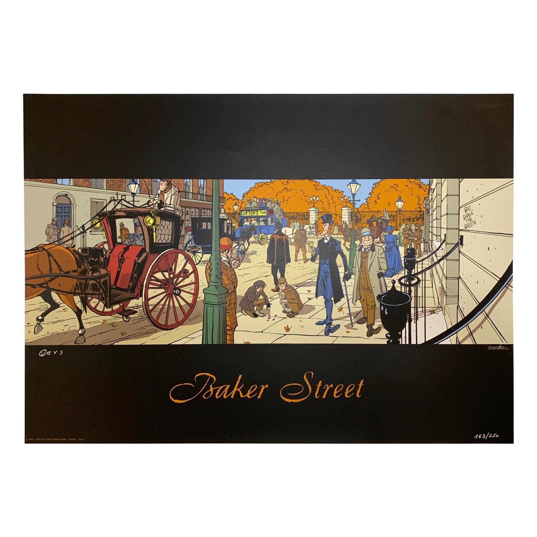 Sherlok Holmes Baker Street Hand Painted Signed and Numbered by Veys/Barral 2003