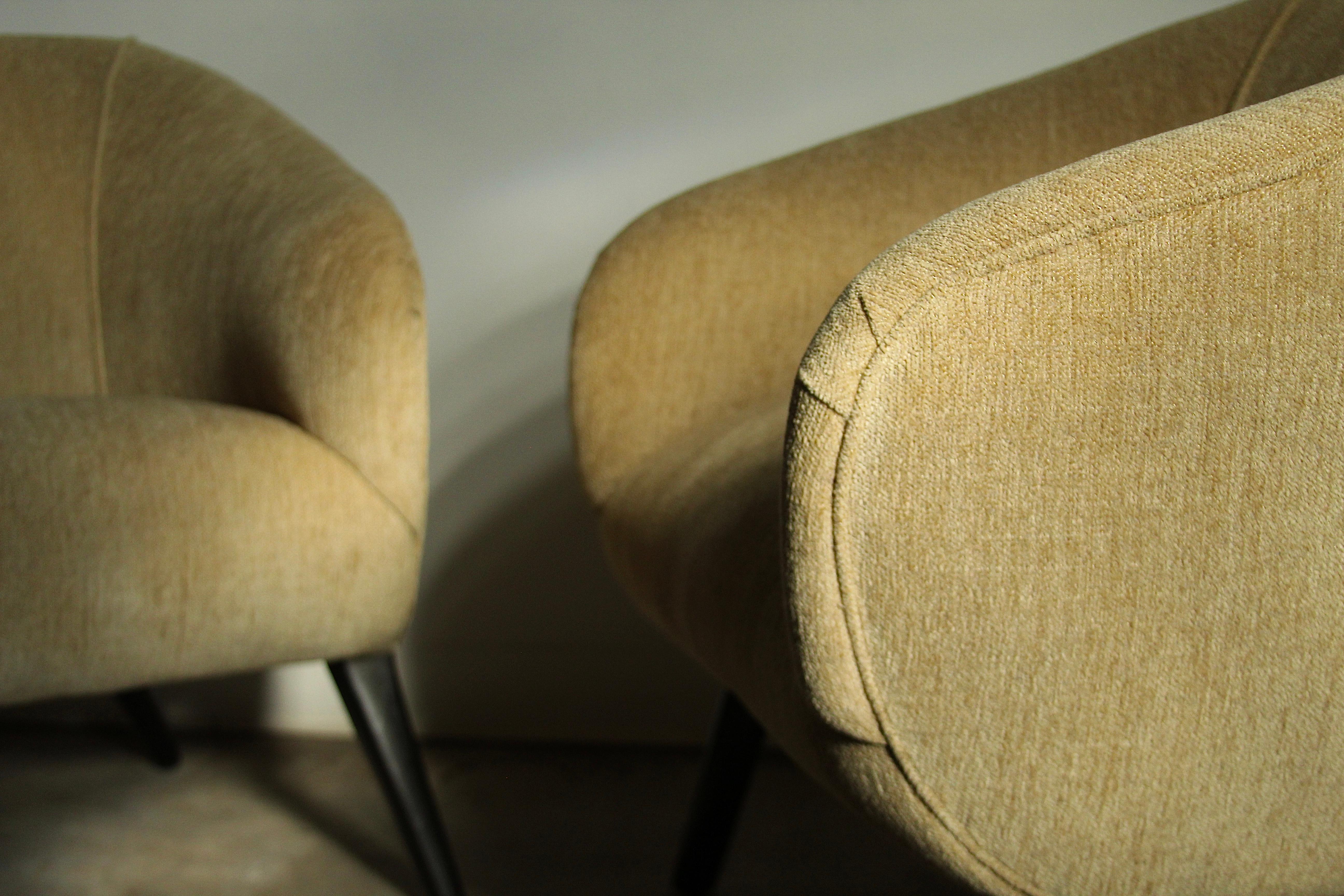 Sherman Bertram Sculptural Lounge Chairs in Vintage Chenille, 1940s 10