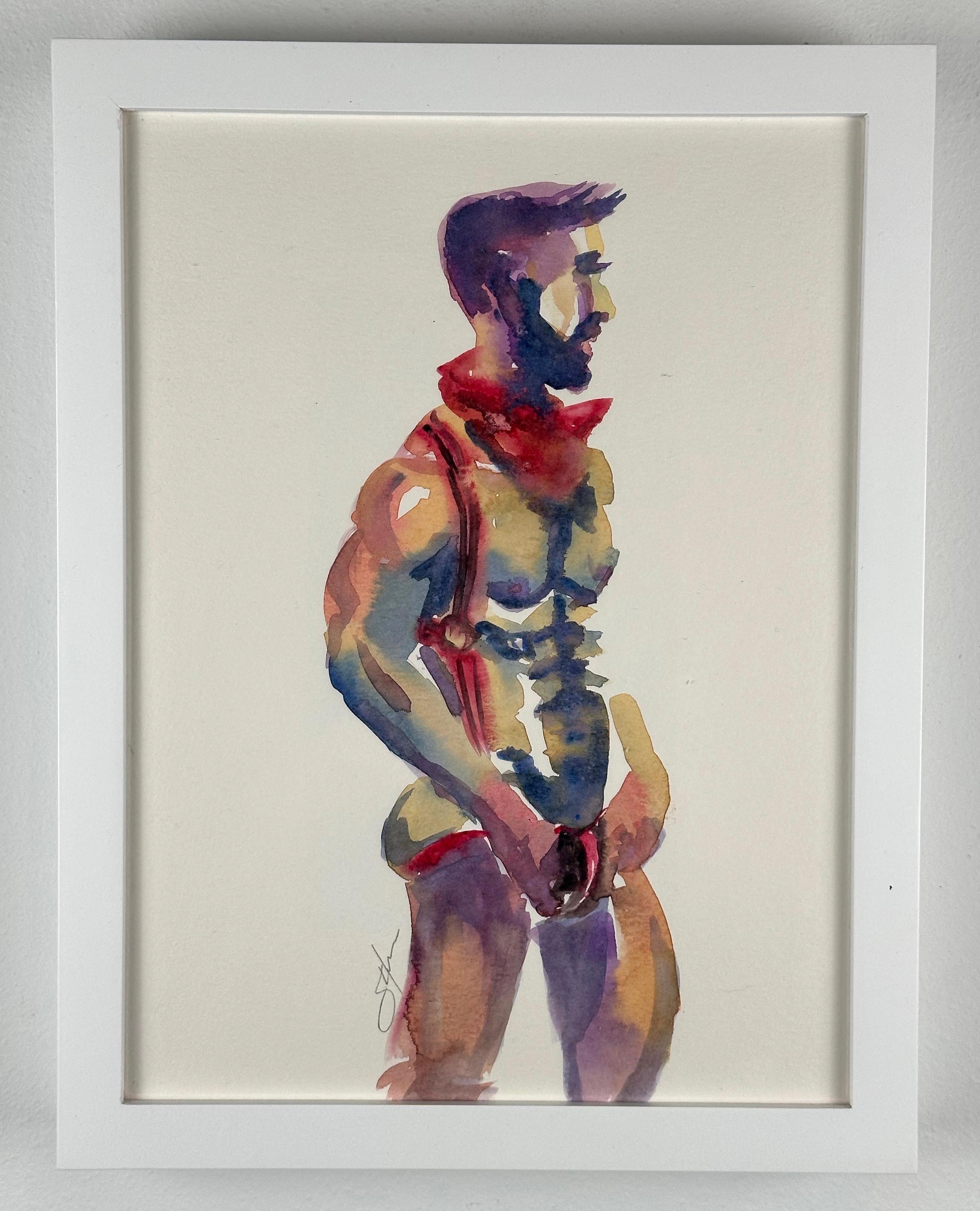 Brock, Rebar (Männlicher Akt) – Painting von Sherman Yee