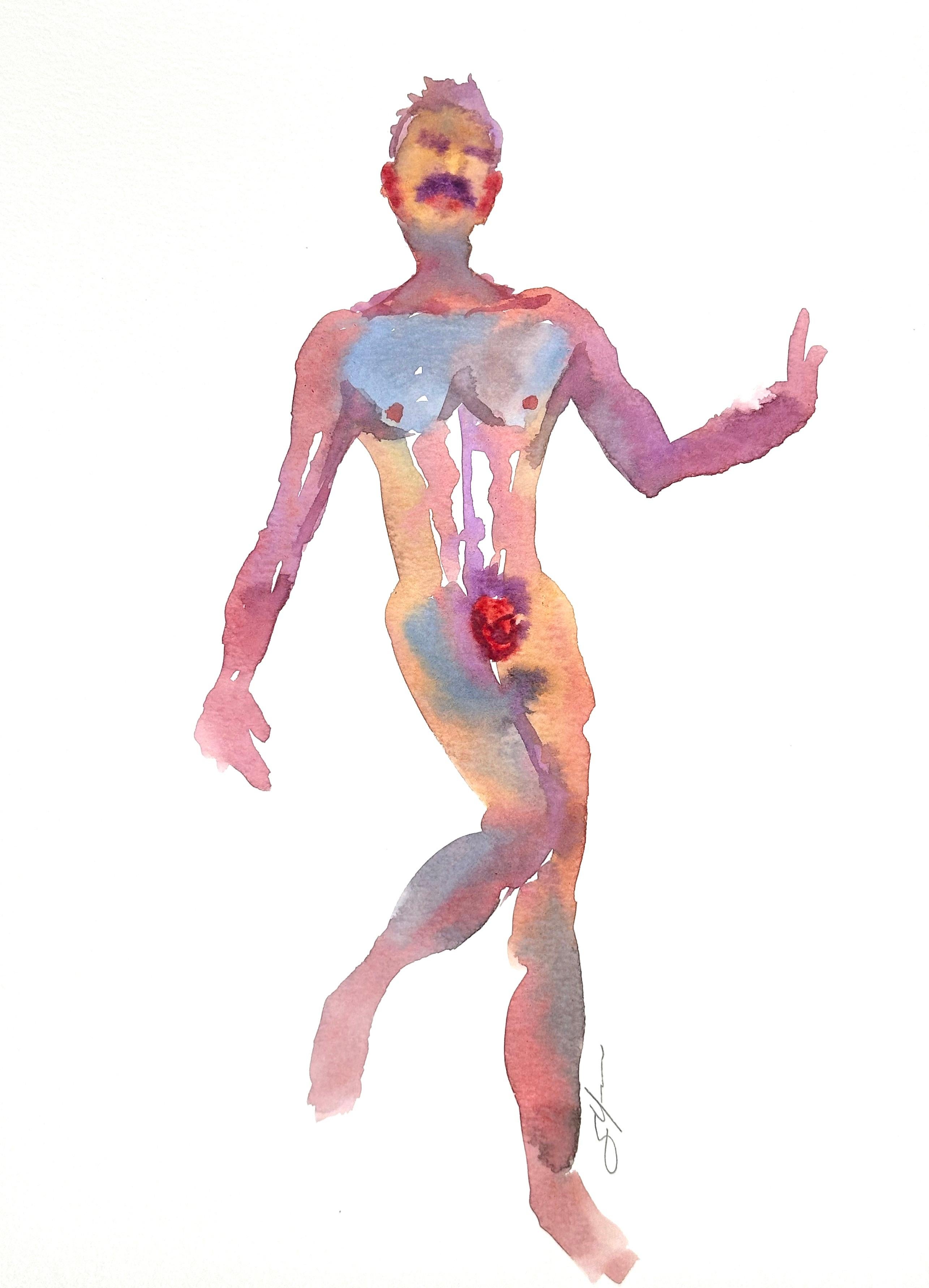 Sherman Yee Nude Painting - Mr. Jack Barrow (Male Nude)
