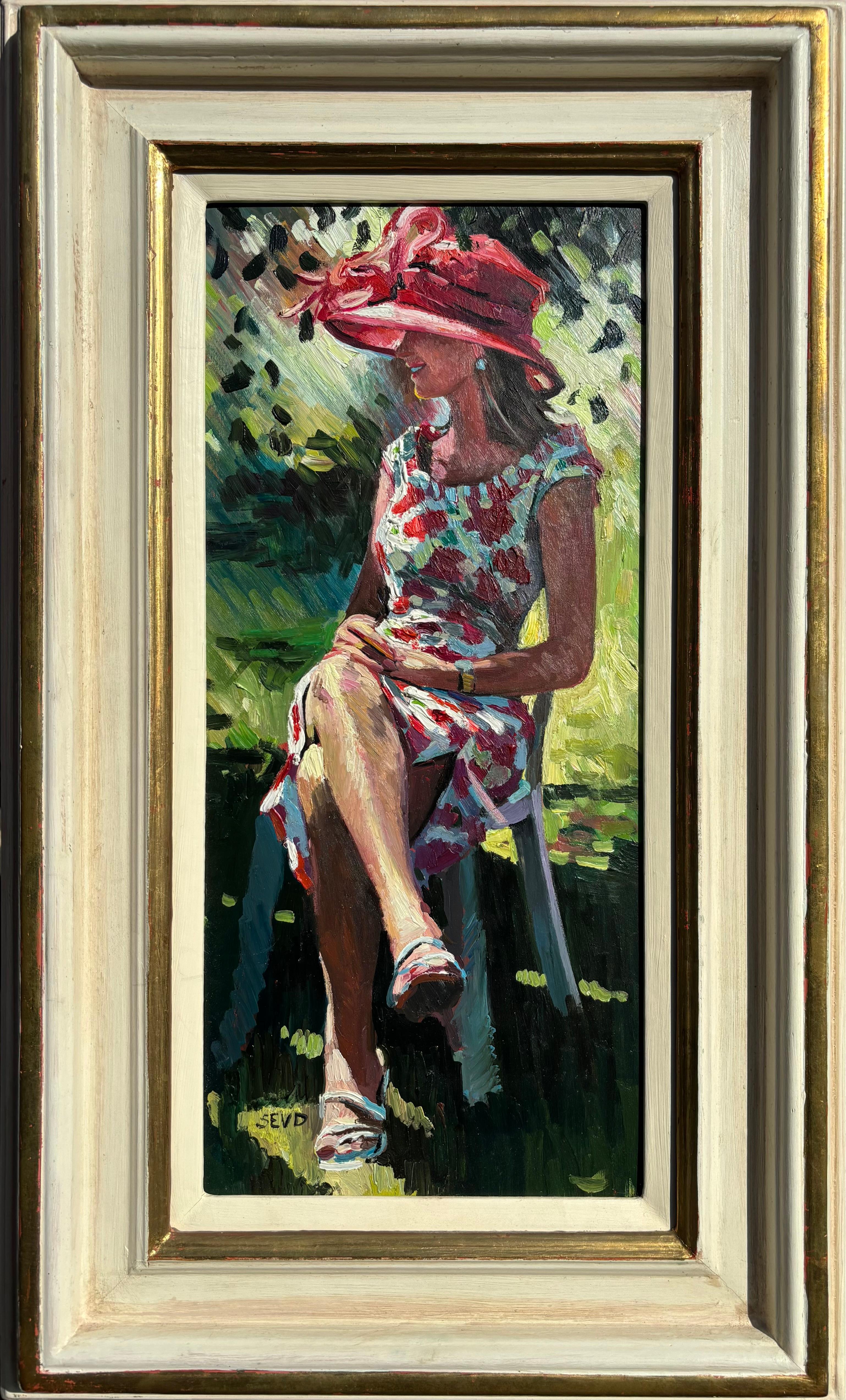 Figurative Painting de Sherree Valentine Daines - Pintura al óleo «Ascot Moment», impresionista, firmada, siglo XX