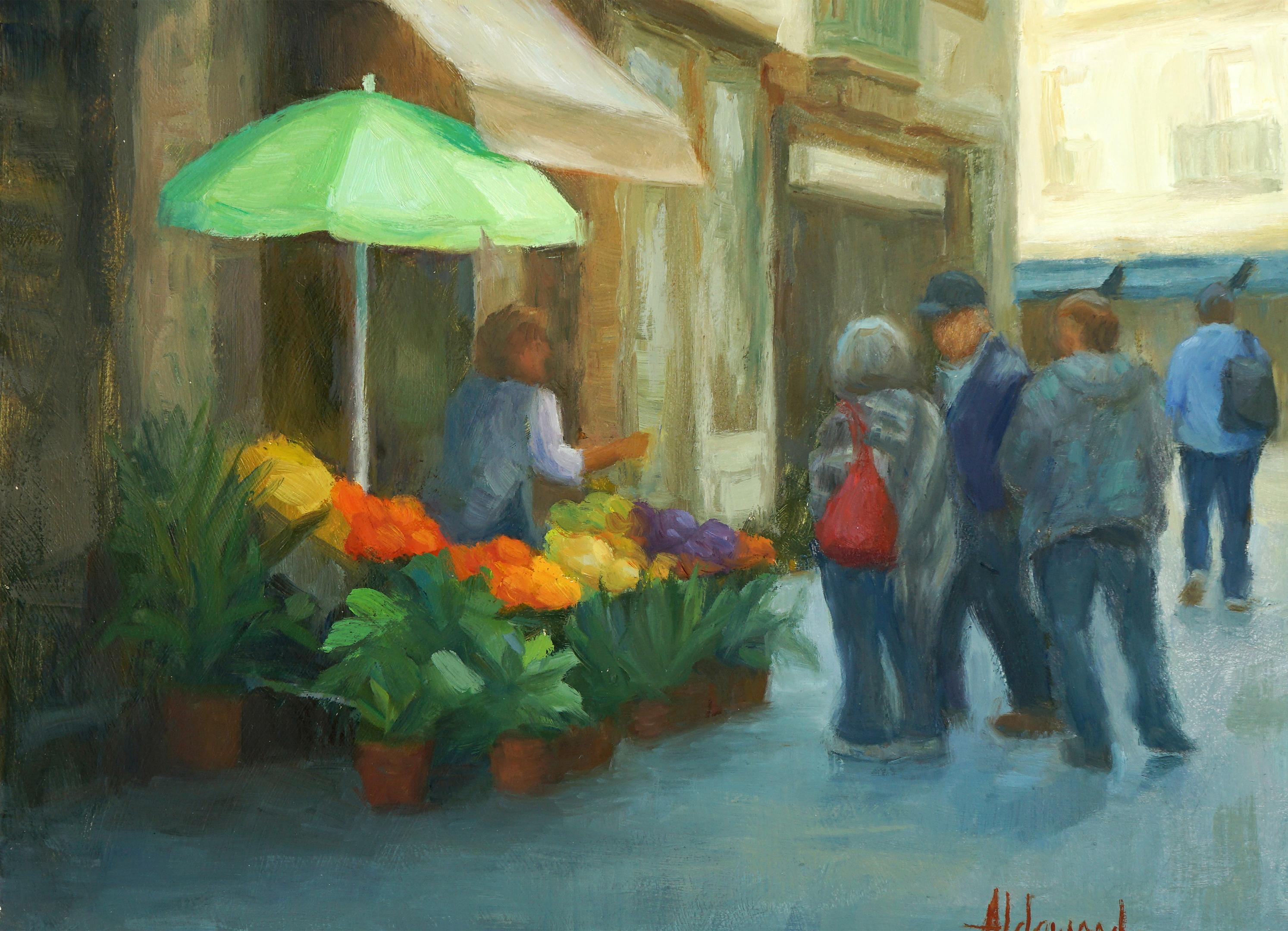 Mercado de Amarante, Pintura al óleo - Interior Painting Gris de Sherri Aldawood